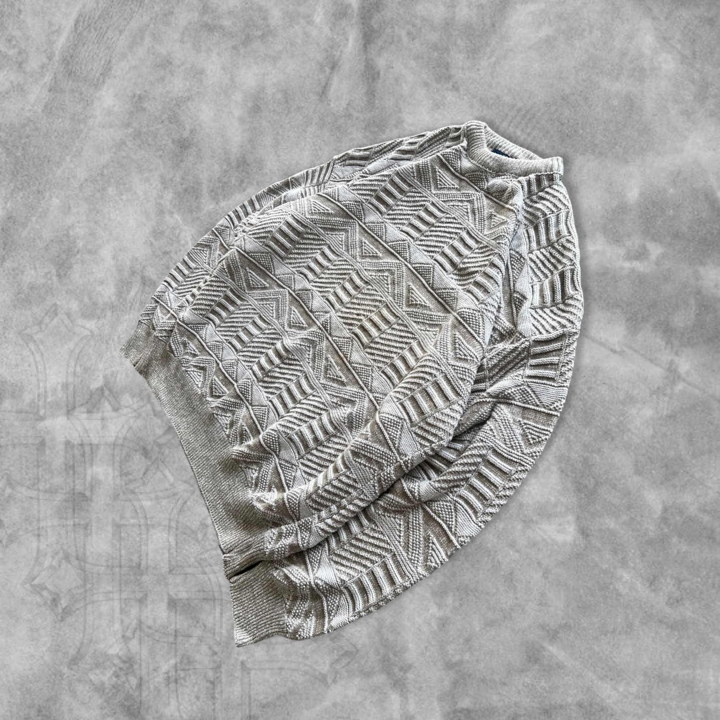 Cream Knit Textured Sweater 1990s (M)