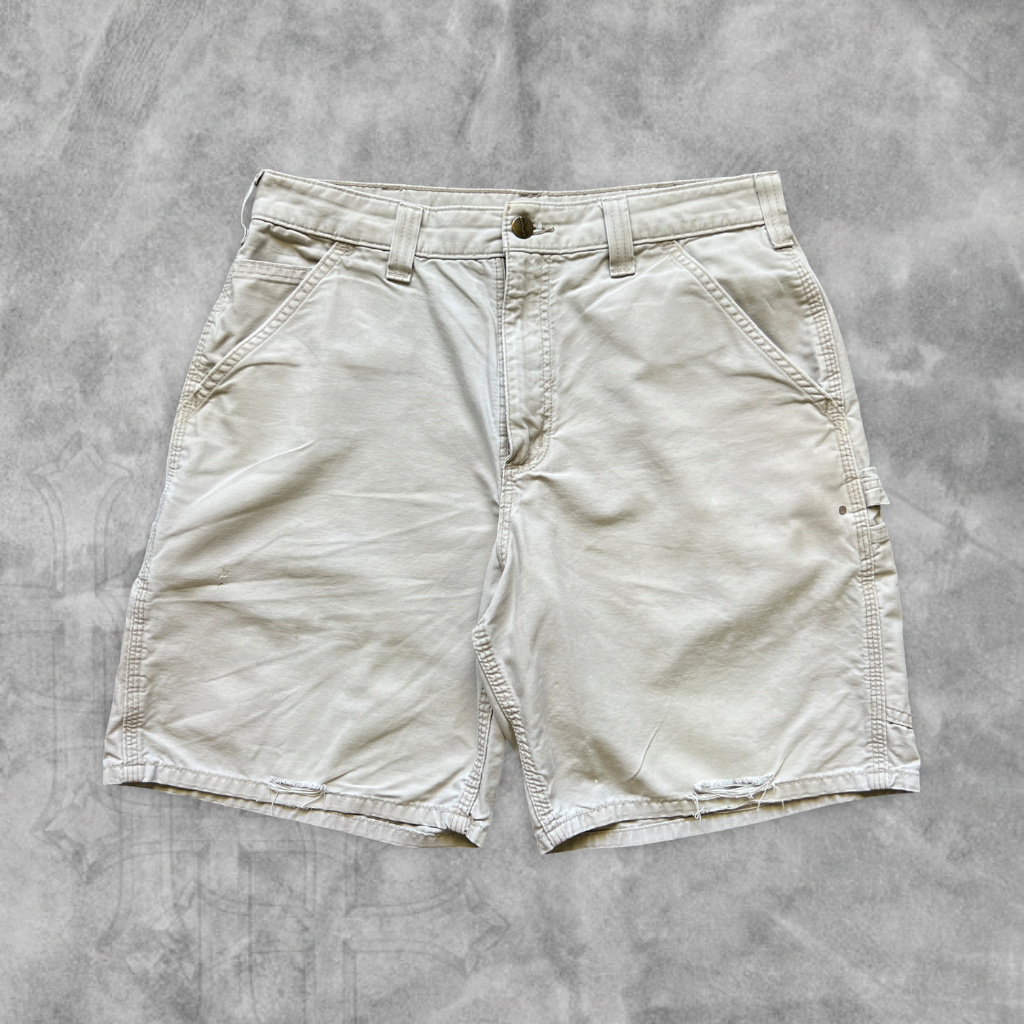 Bone White Carhartt Carpenter Shorts 2000s (32)
