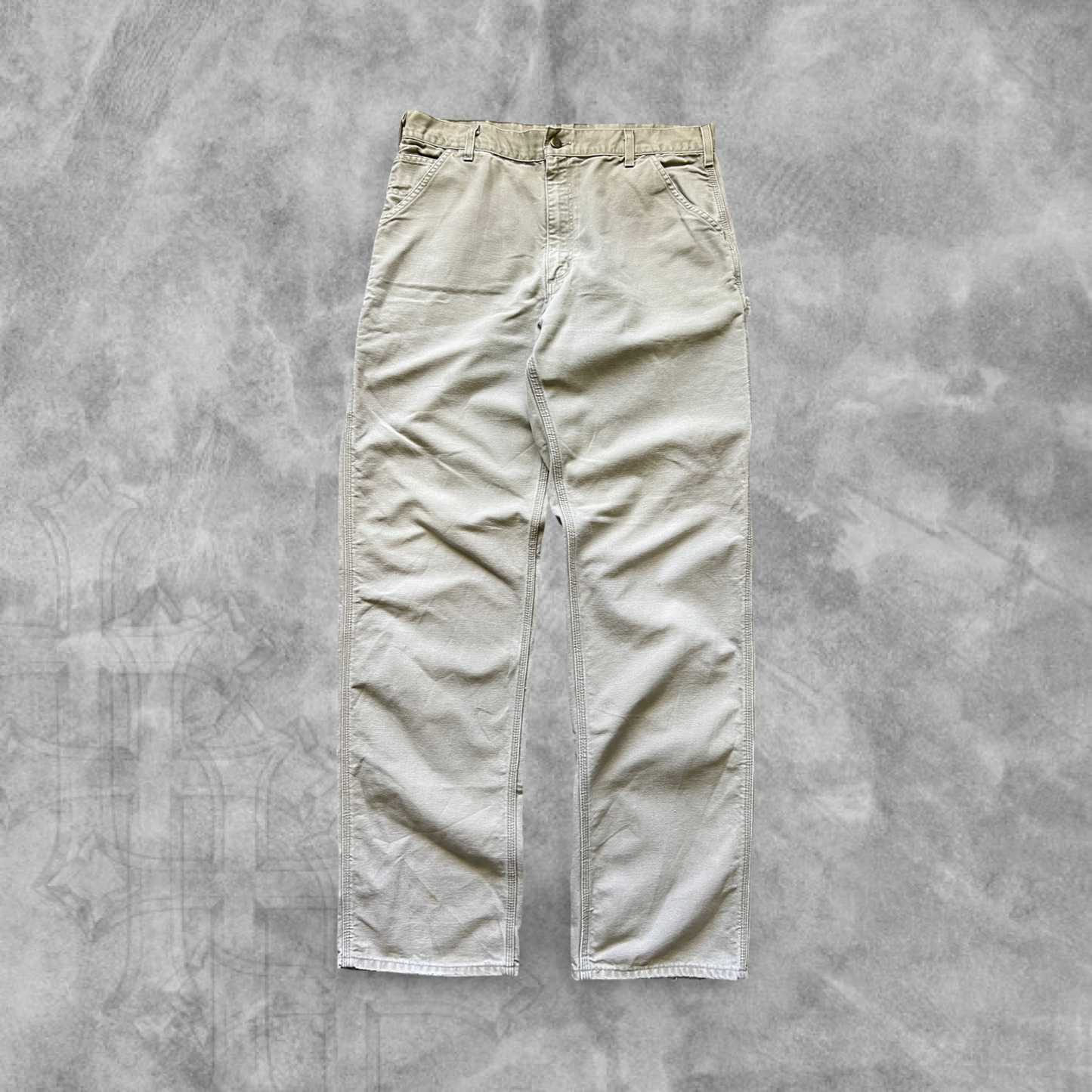 Faded Gray Carhartt Carpenter Pants 1990s (36x36)