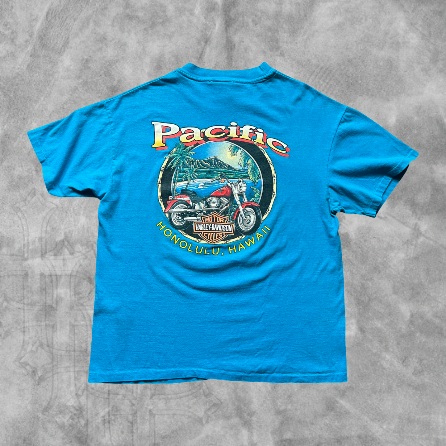 Teal Harley Davidson A Ride In Paradise Shirt 1990s (M)