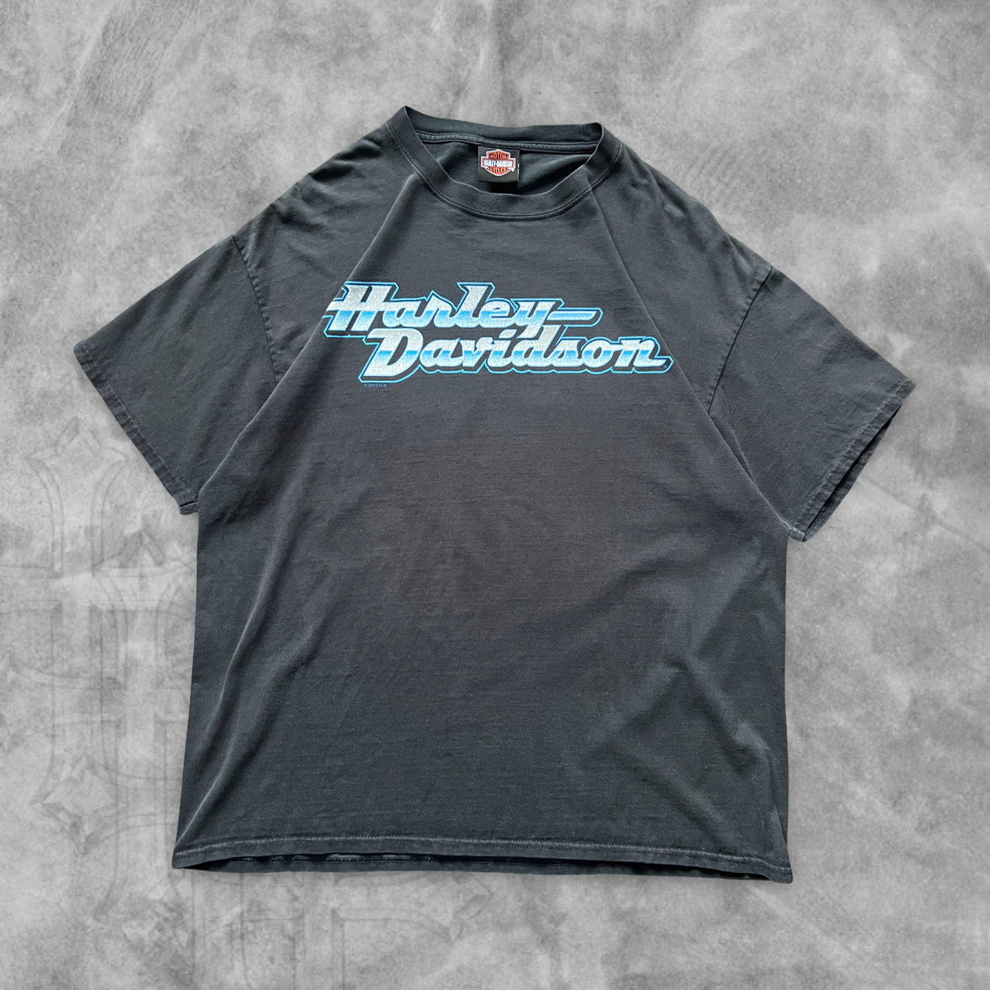 Black Harley Davison Blue Chrome Shirt 2000s (XL)