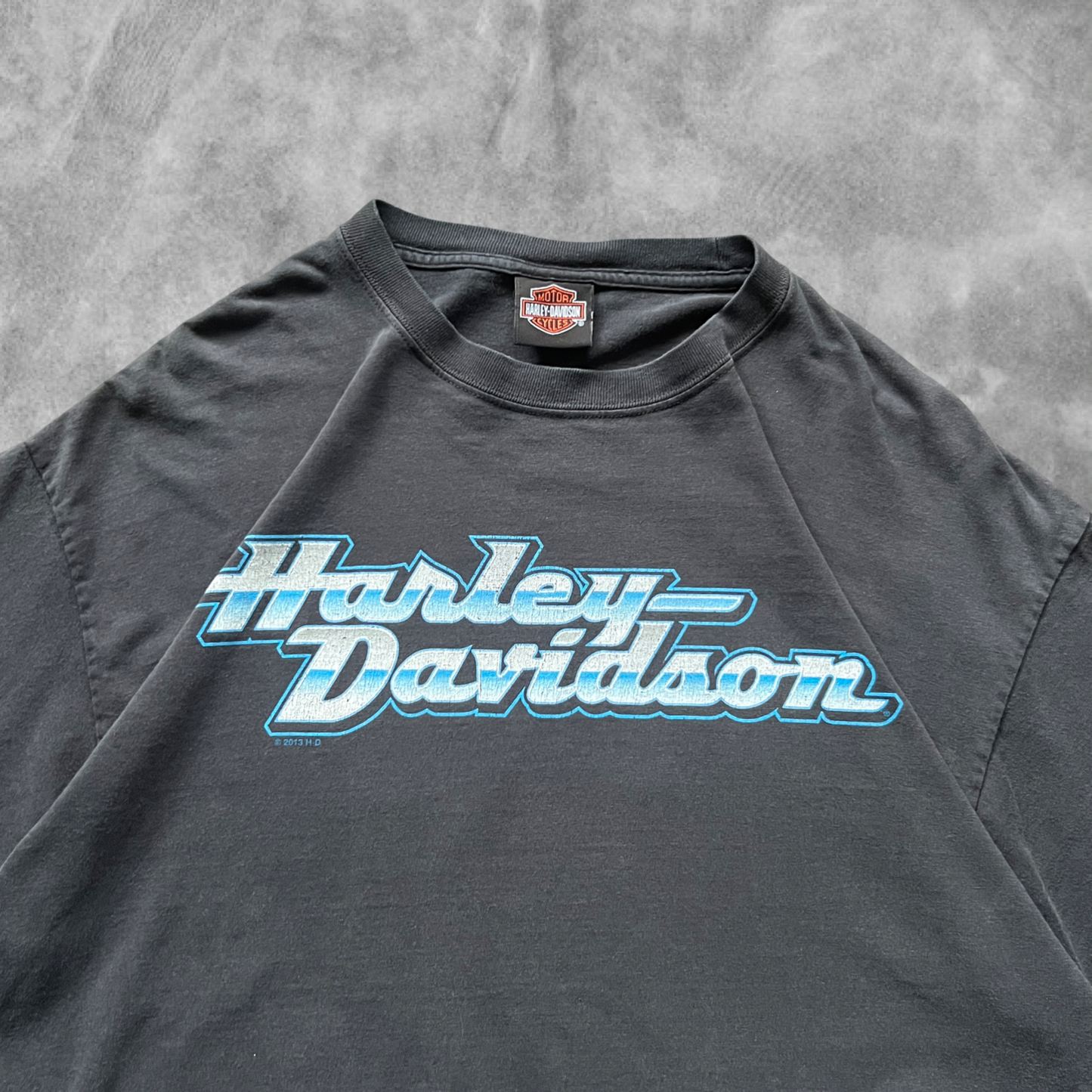 Black Harley Davison Blue Chrome Shirt 2000s (XL)