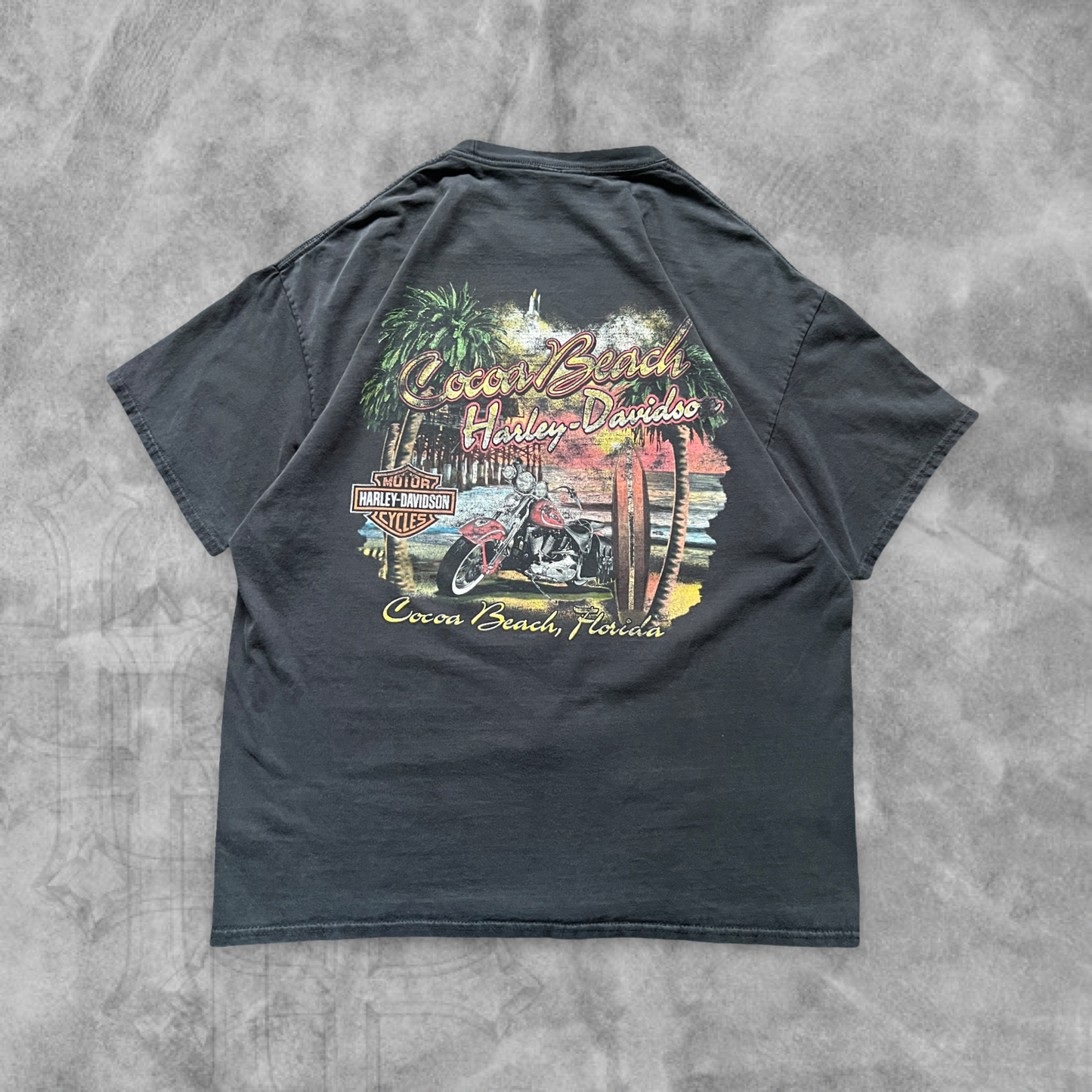 Black Harley Davison Blue Chrome Shirt 2000s (XL)