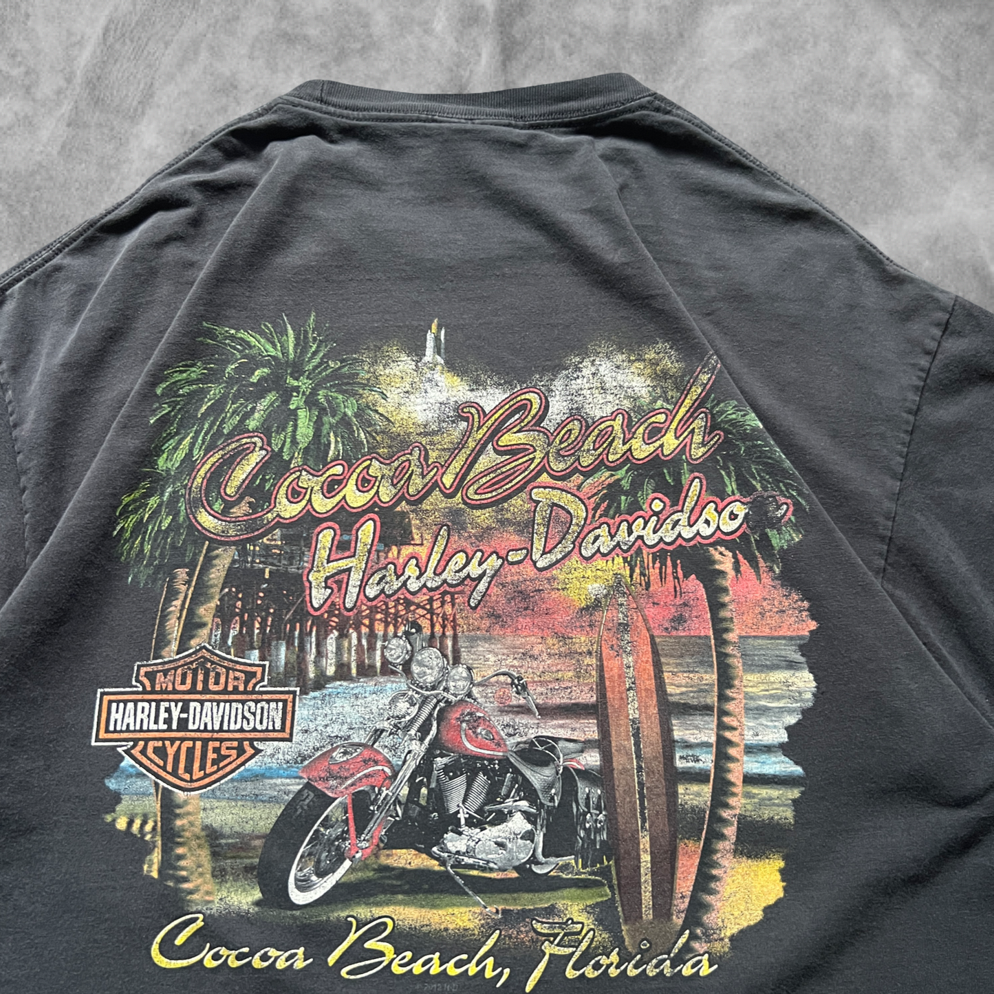 Black Harley Davison Blue Chrome Shirt 2000s (XL)