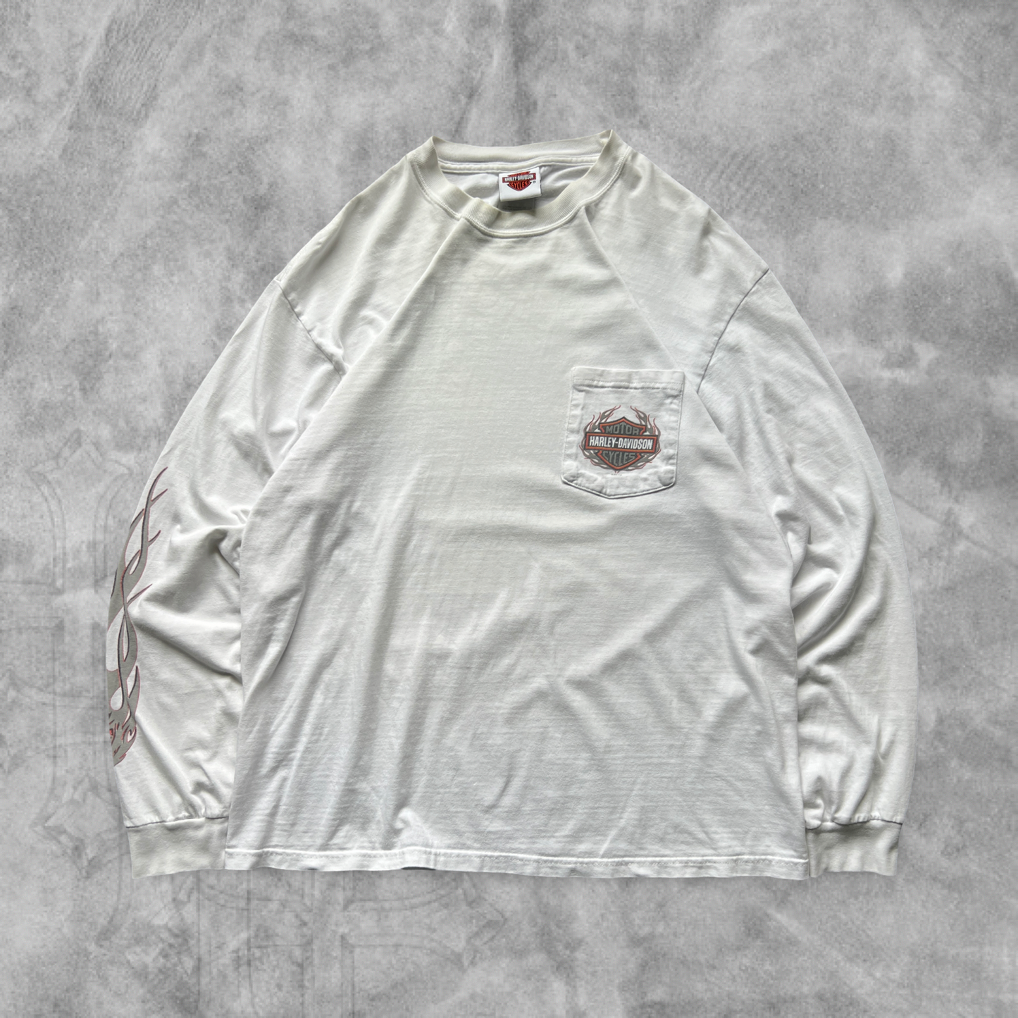 White Harley Davison Wild Horse Long Sleeve Shirt 2000s (L)