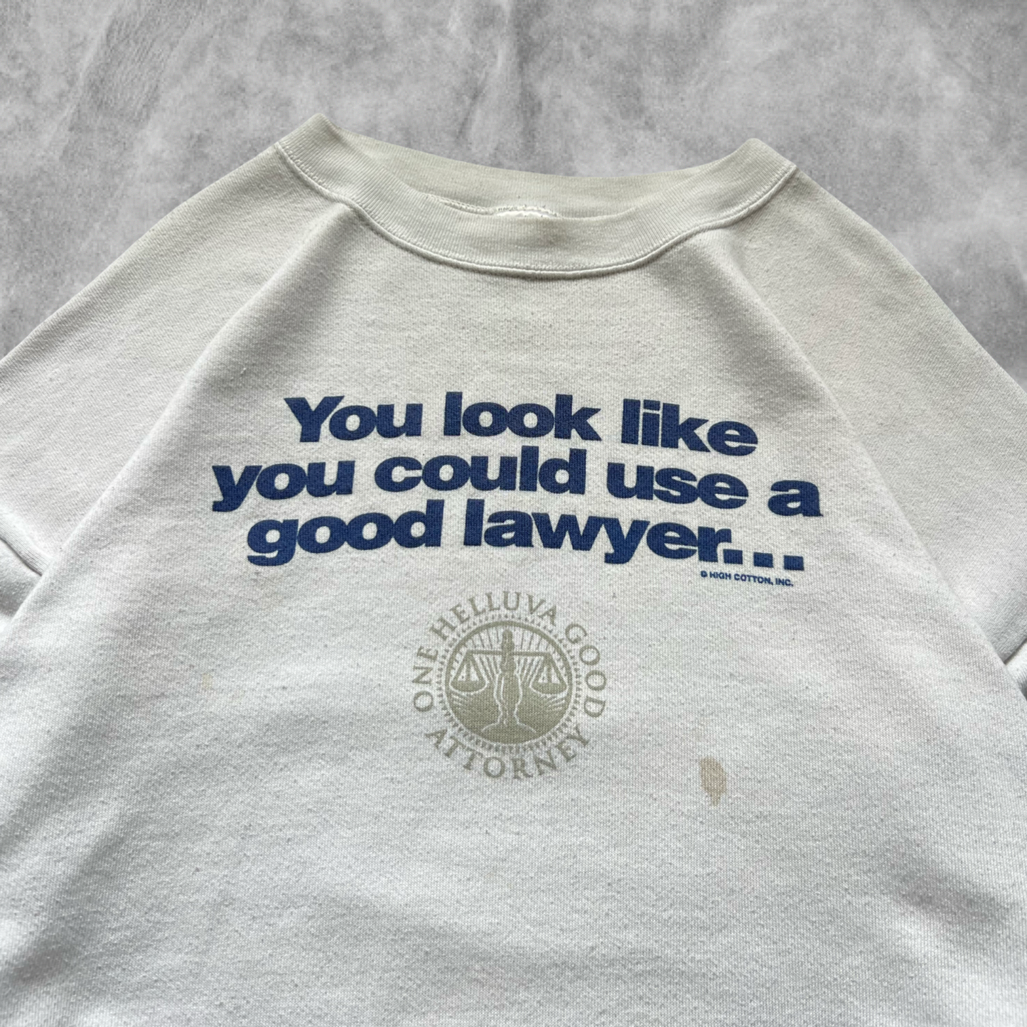 White One Helluva A Good Attorney Sweatshirt 1990s (XL)