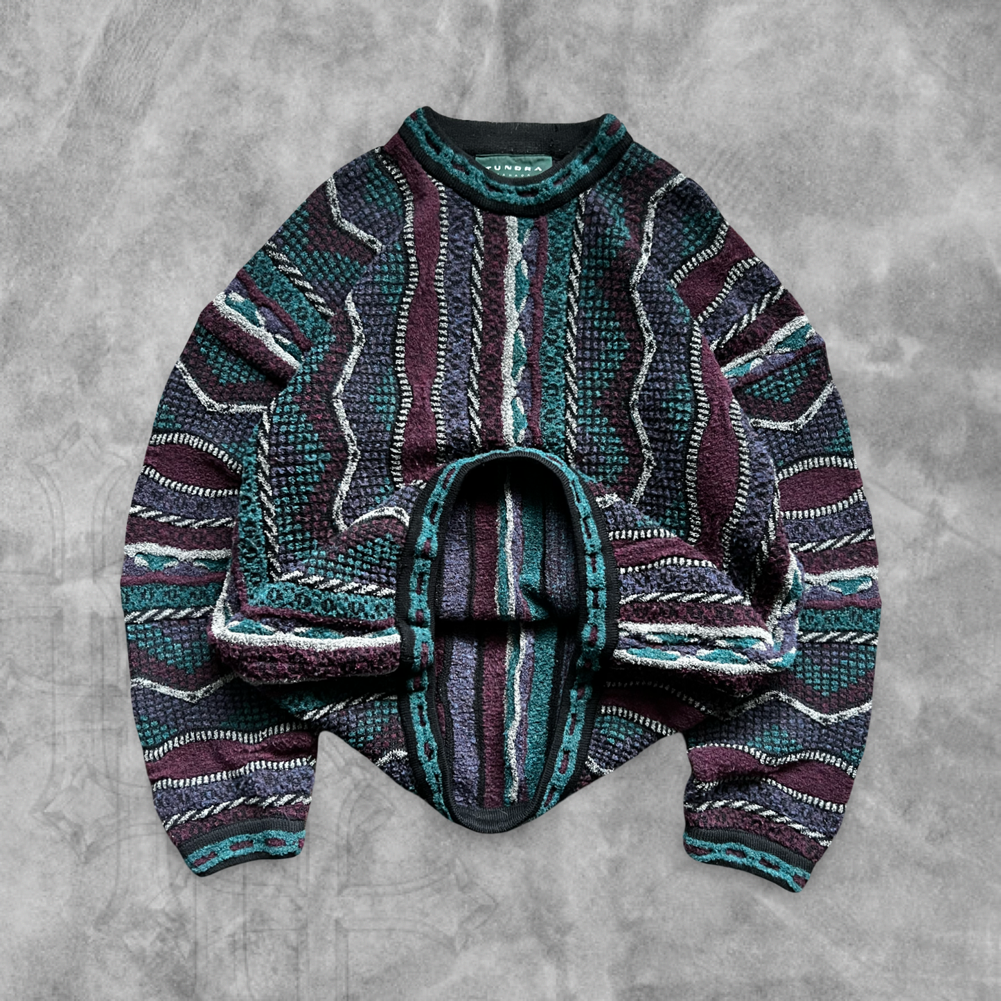 Multicolored Textured Sweater 1990s (XL)