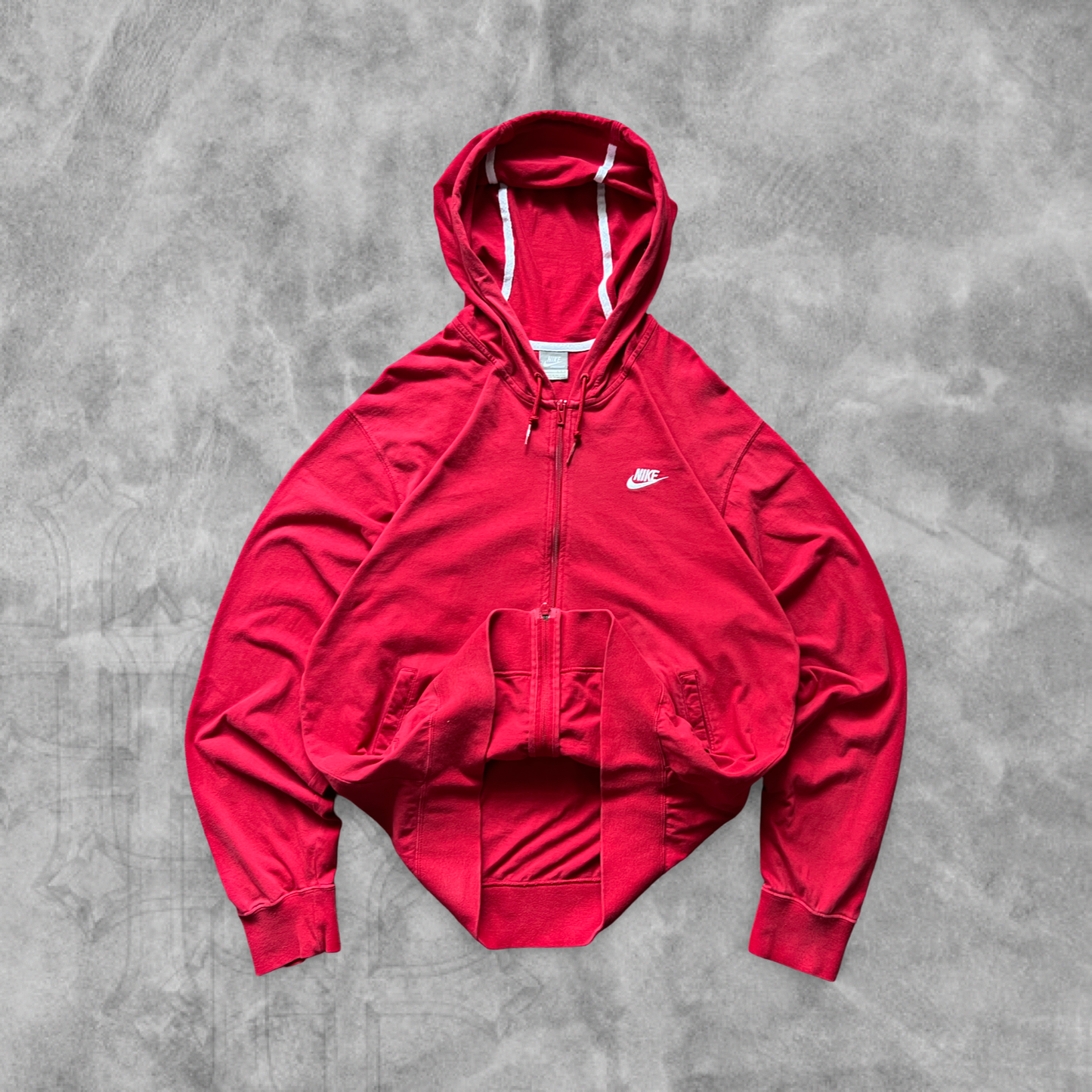Cherry Red Nike Essential Hooded Jacket 2000s (L)
