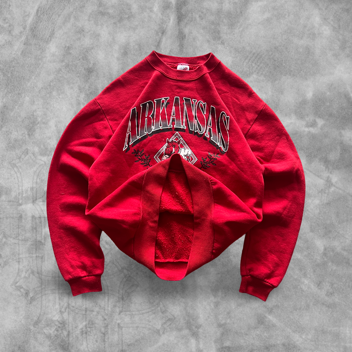Red Arkansas Razorbacks Sweatshirt 1990s (S)
