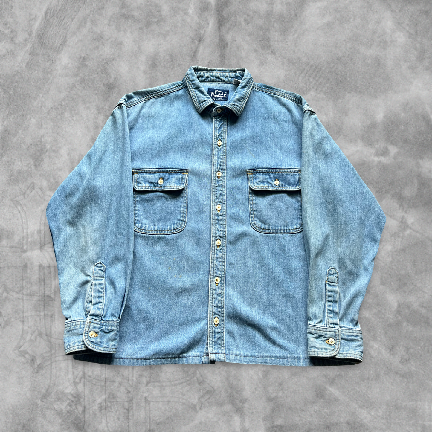 Denim Woolrich Button Down Shirt 1990s (M)