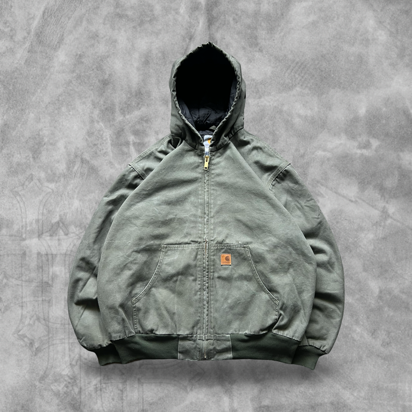 Moss Green Carhartt Hooded Jacket 2000s (XL)