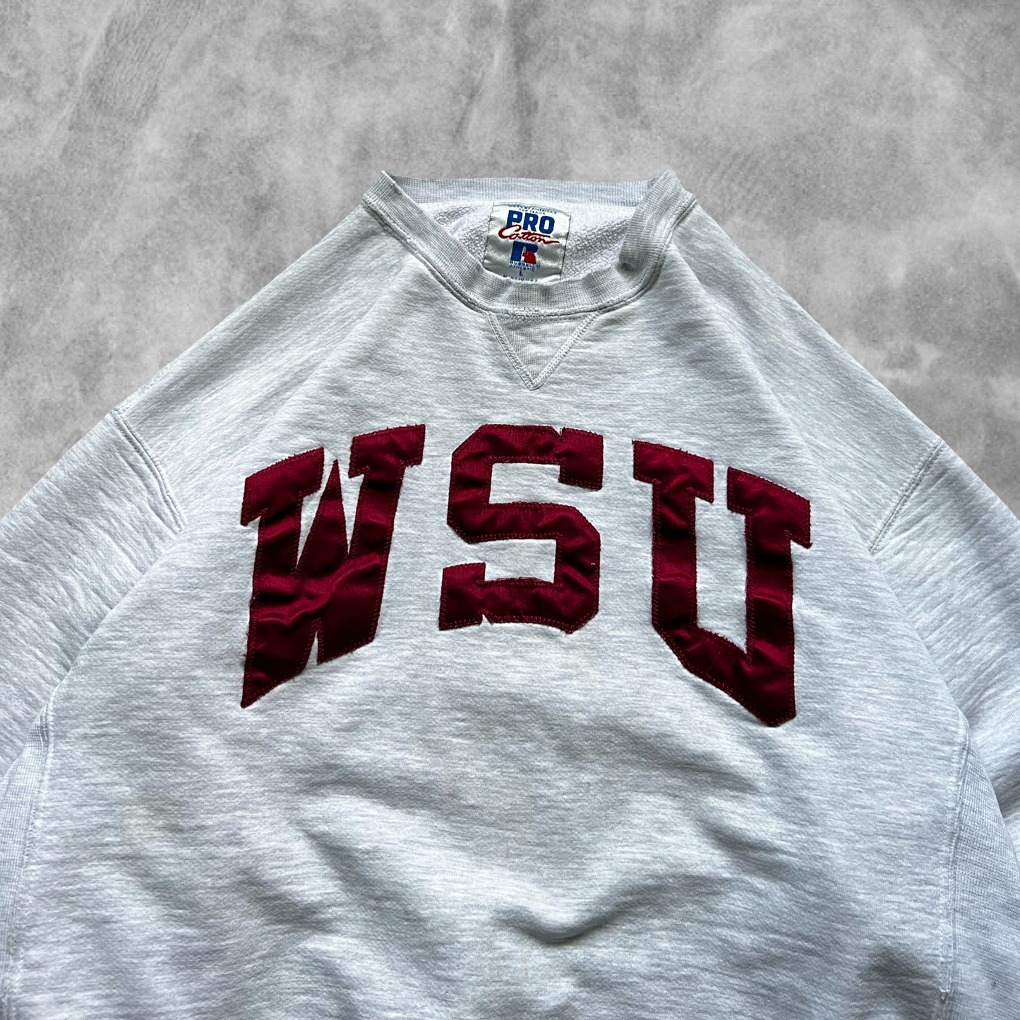 Distressed Heather Gray WSU Reverse Weave Sweatshirt 1990s (M)