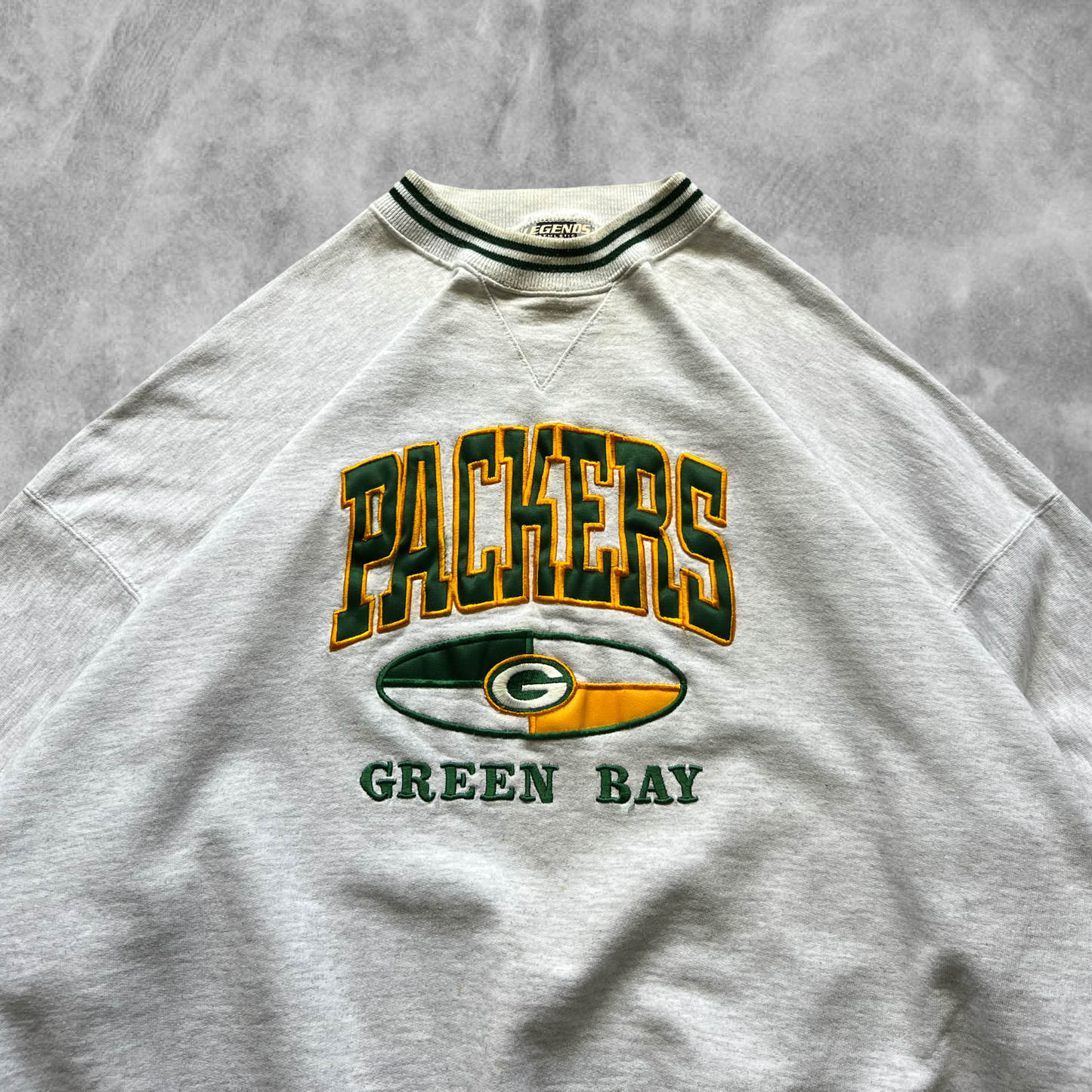Heather Gray Green Bay Packers Sweatshirt 1990s (XL)