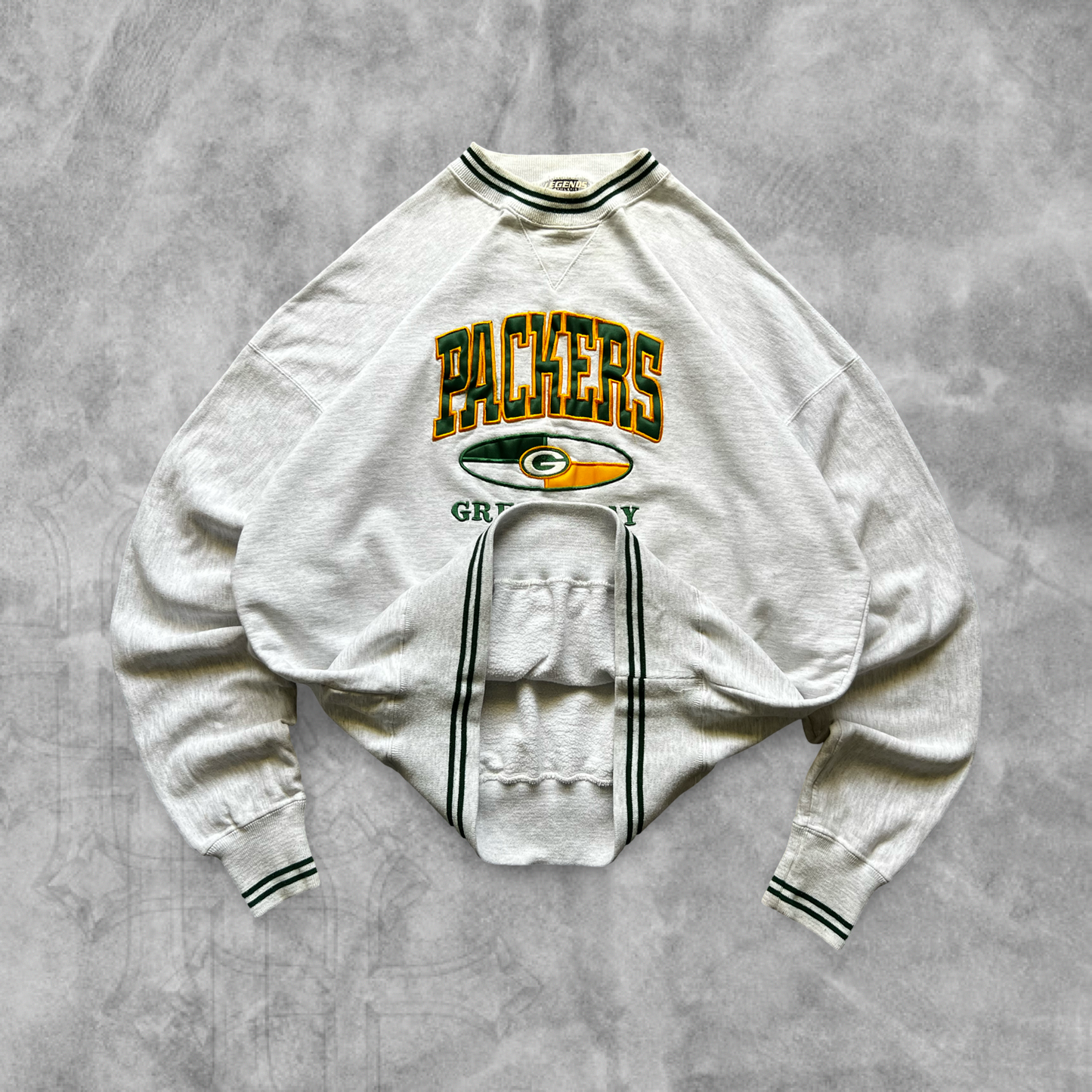 Heather Gray Green Bay Packers Sweatshirt 1990s (XL)