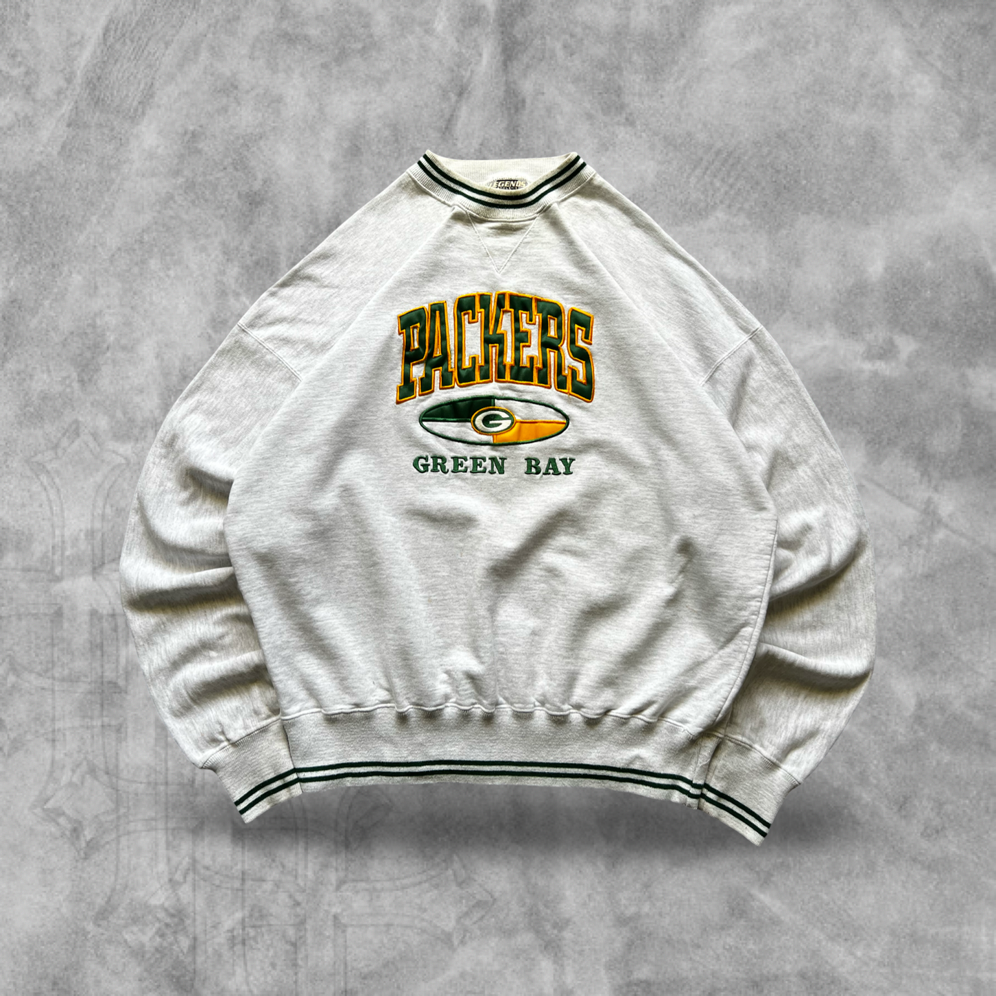 Heather Gray Green Bay Packers Sweatshirt 1990s (XL)