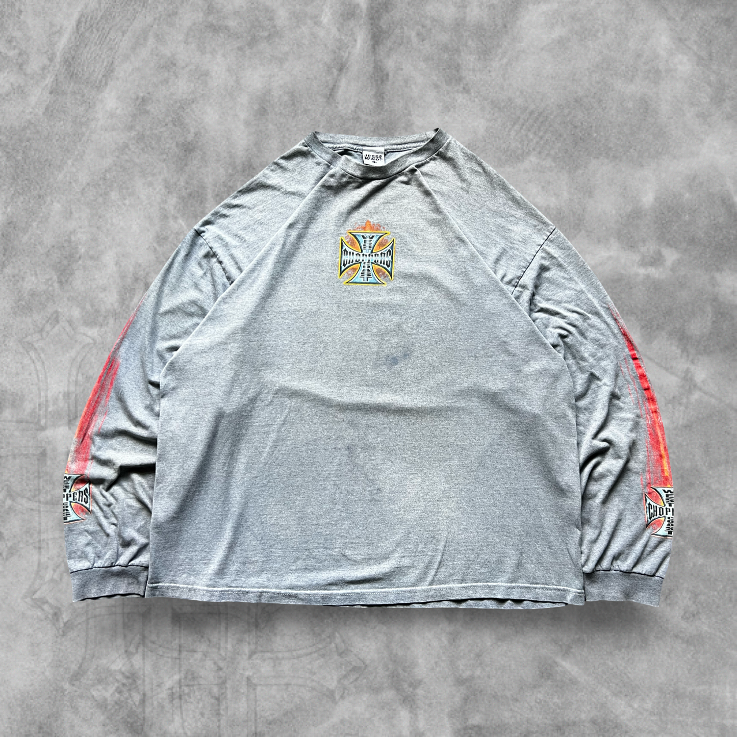 Stone Gray West Coast Choppers Long Sleeve Shirt 1990s (XXL)