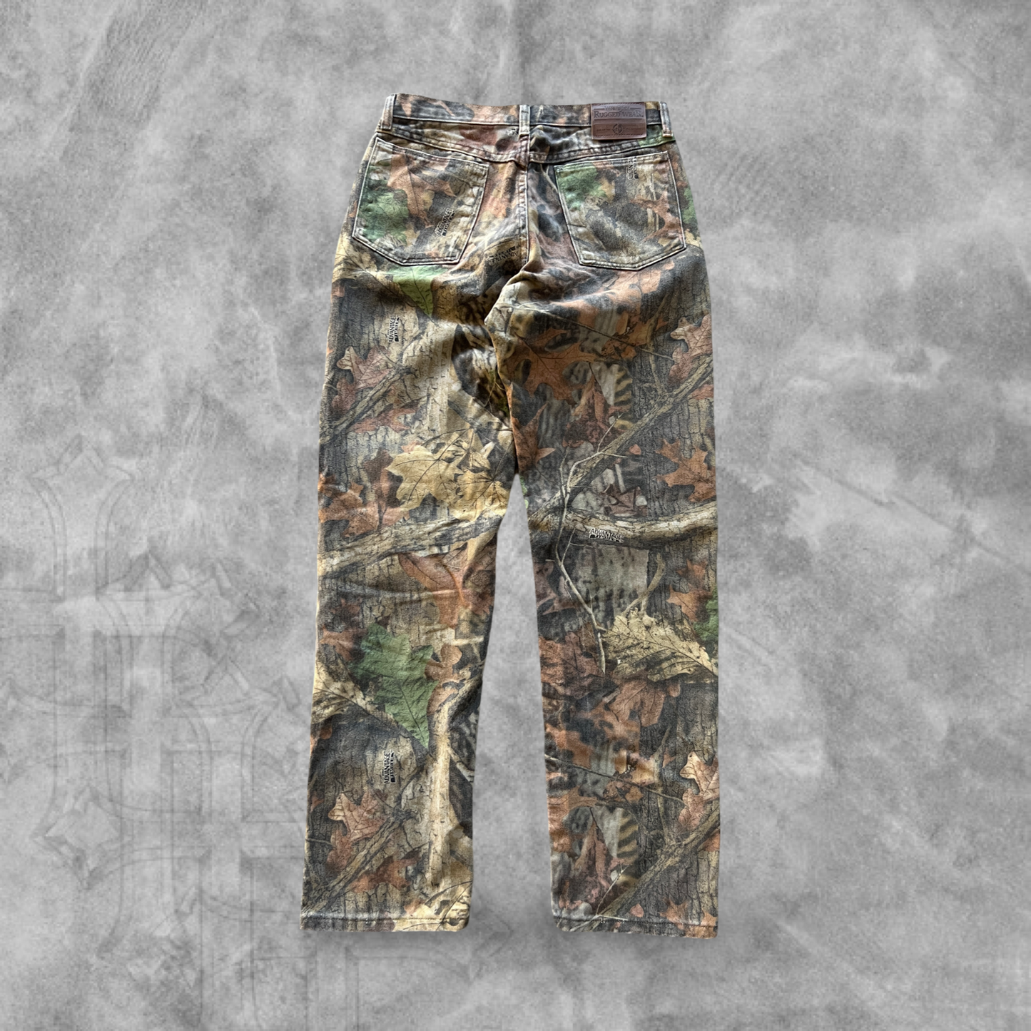 Realtree Camo Wrangler Rugged Wear Jeans 1990s (32x33)
