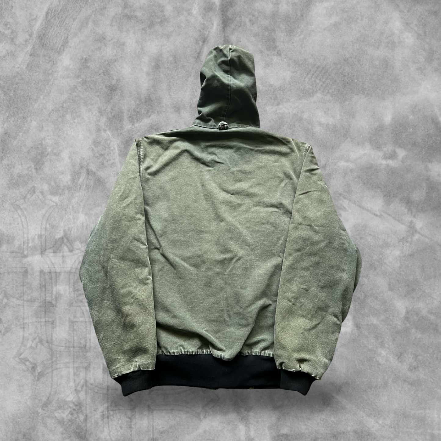 Faded Moss Green Carhartt Hooded Jacket 1990s (L)