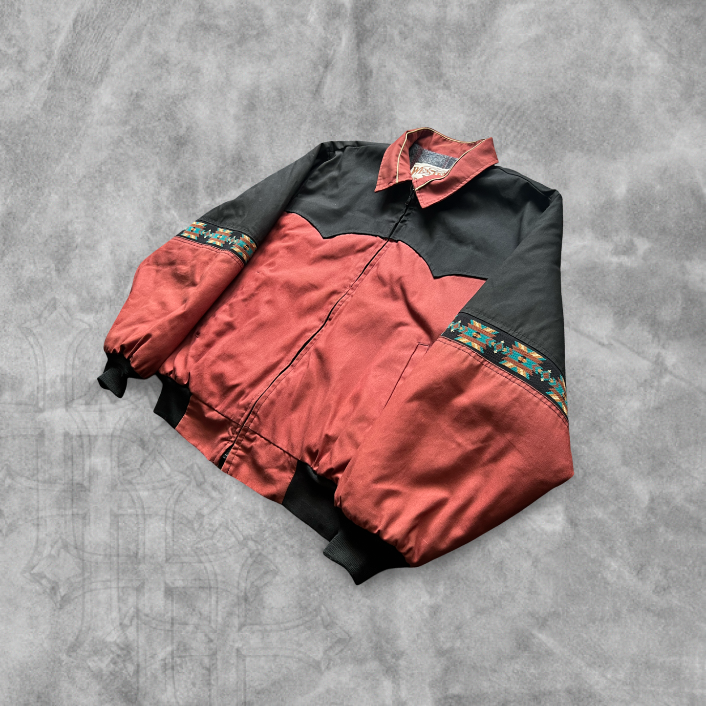Clay Aztec Western King Bomber Jacket 1990s (XXL)