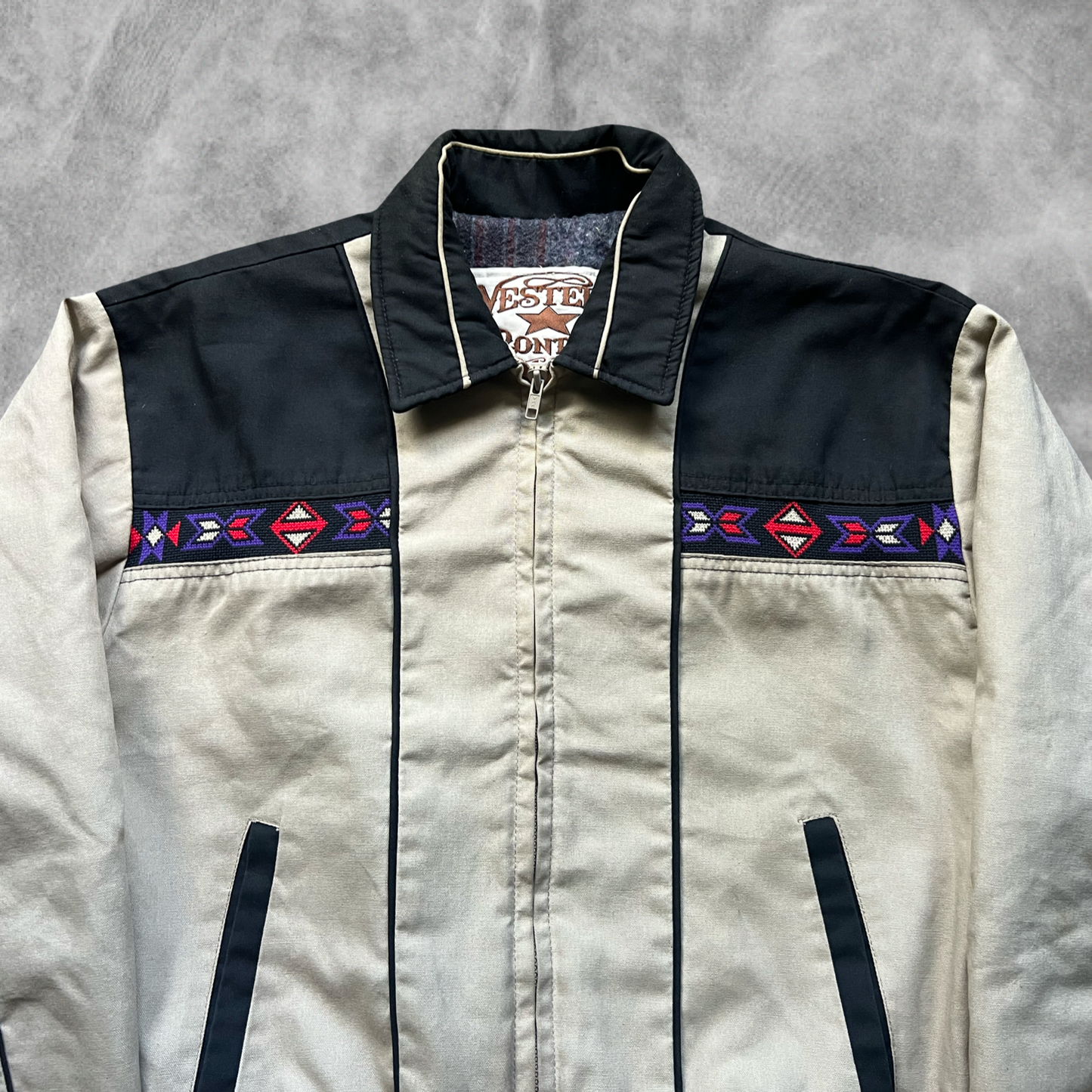 Tan Aztec Western King Bomber Jacket 1990s (M)