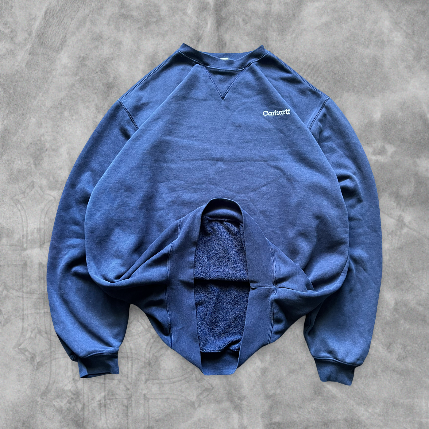 Navy Blue Carhartt Sweatshirt 1990s (XL)
