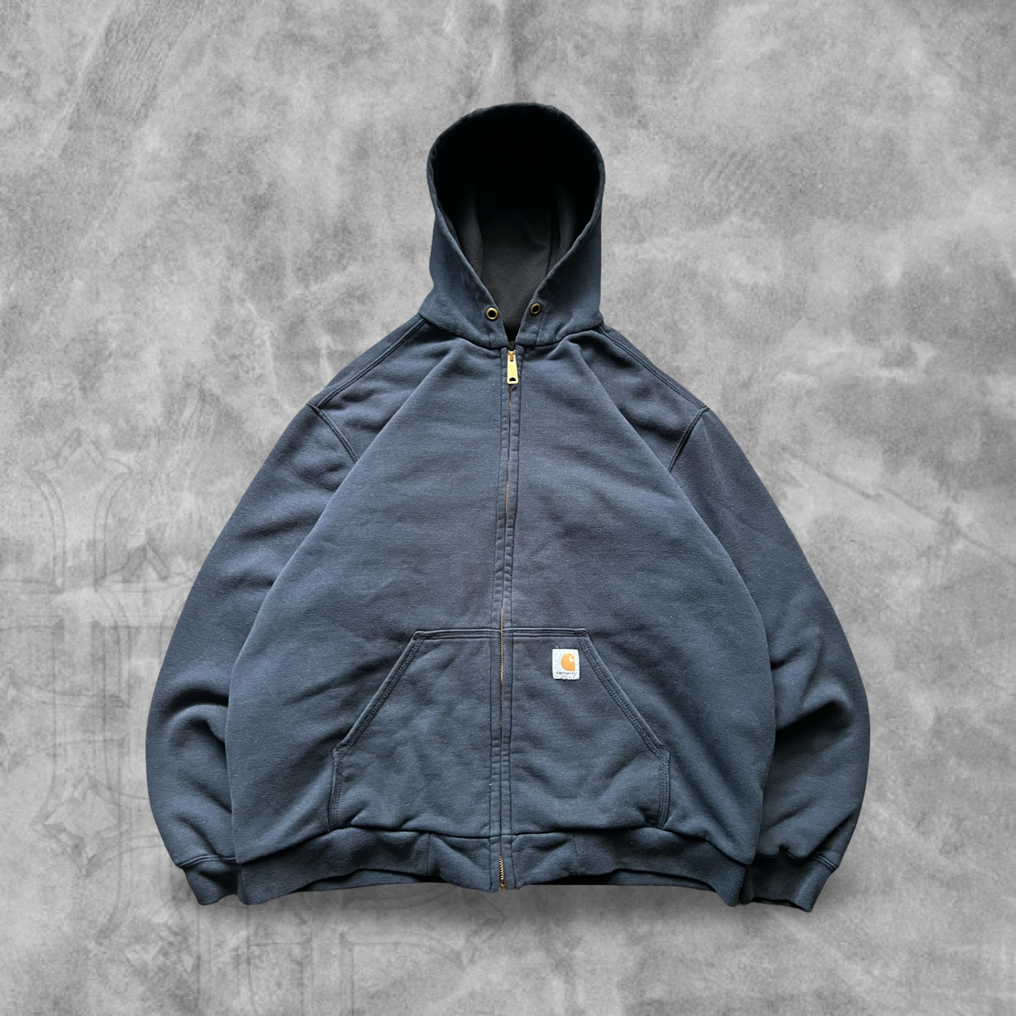 Navy Blue Hooded Carhartt Jacket 1900s (XL)