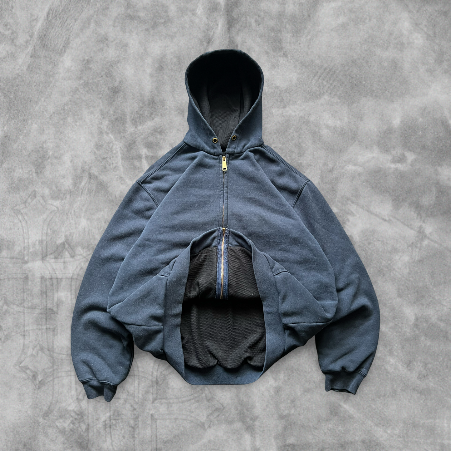 Navy Blue Hooded Carhartt Jacket 1900s (XL)