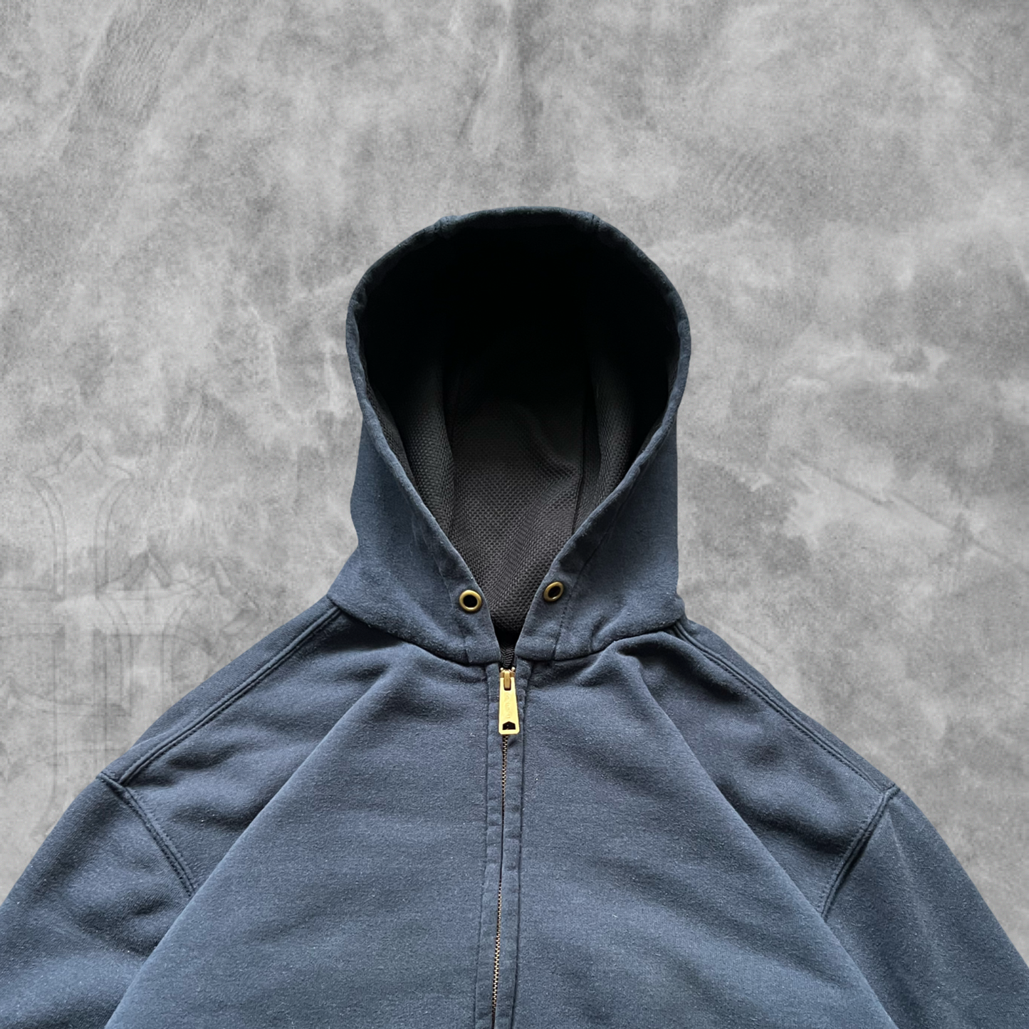 Navy Blue Hooded Carhartt Jacket 1900s (XL)