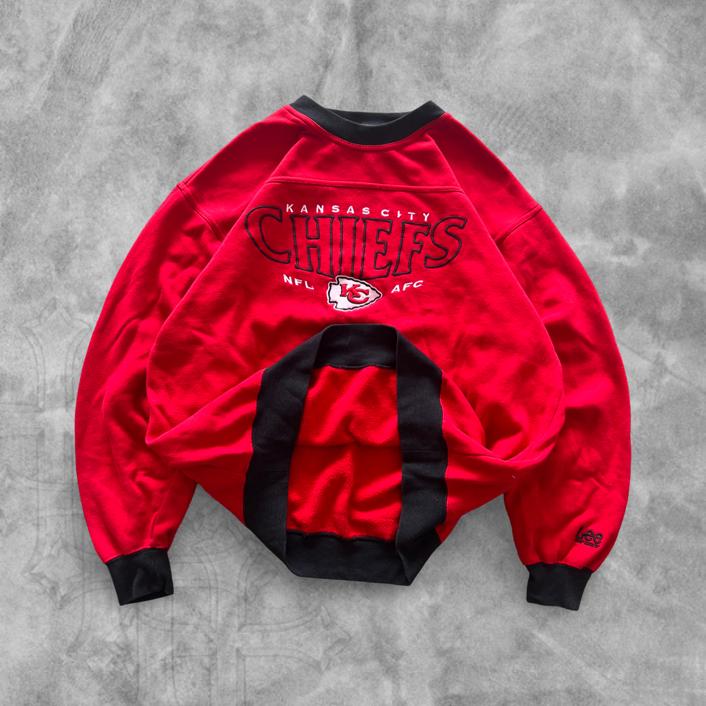 Cherry Red Kansas City Chiefs Sweatshirt 1990s (L)