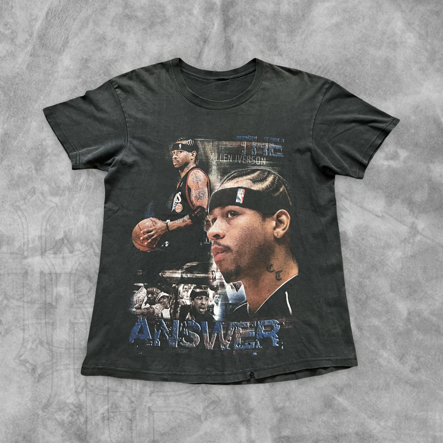 Faded Black Allen Iverson Rap Shirt 2000s (L)