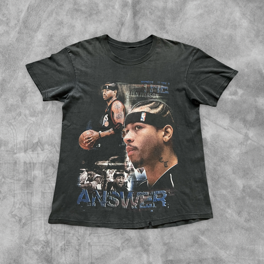 Faded Black Allen Iverson Rap Shirt 2000s (L)