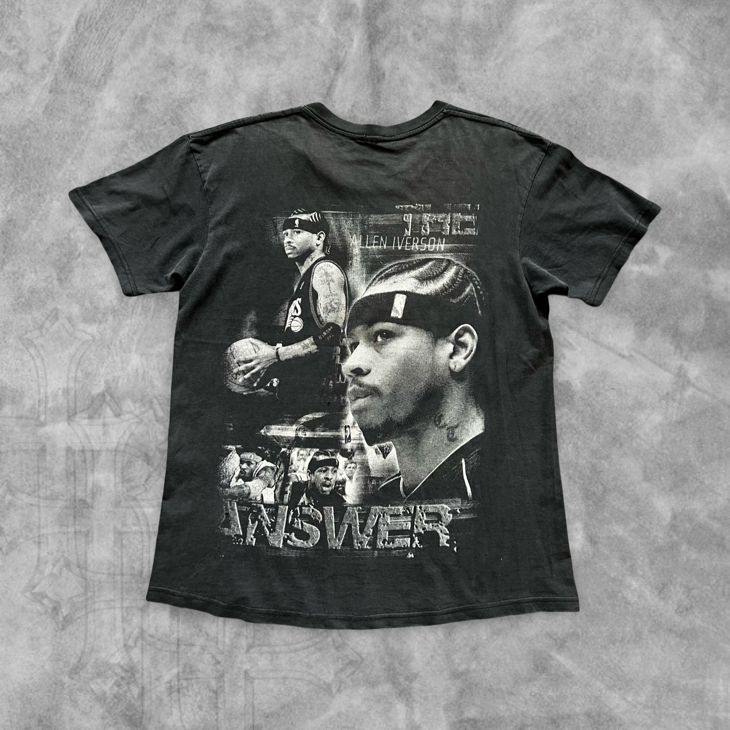 Faded Black Allen Iverson Rap Shirt 2000s (L)