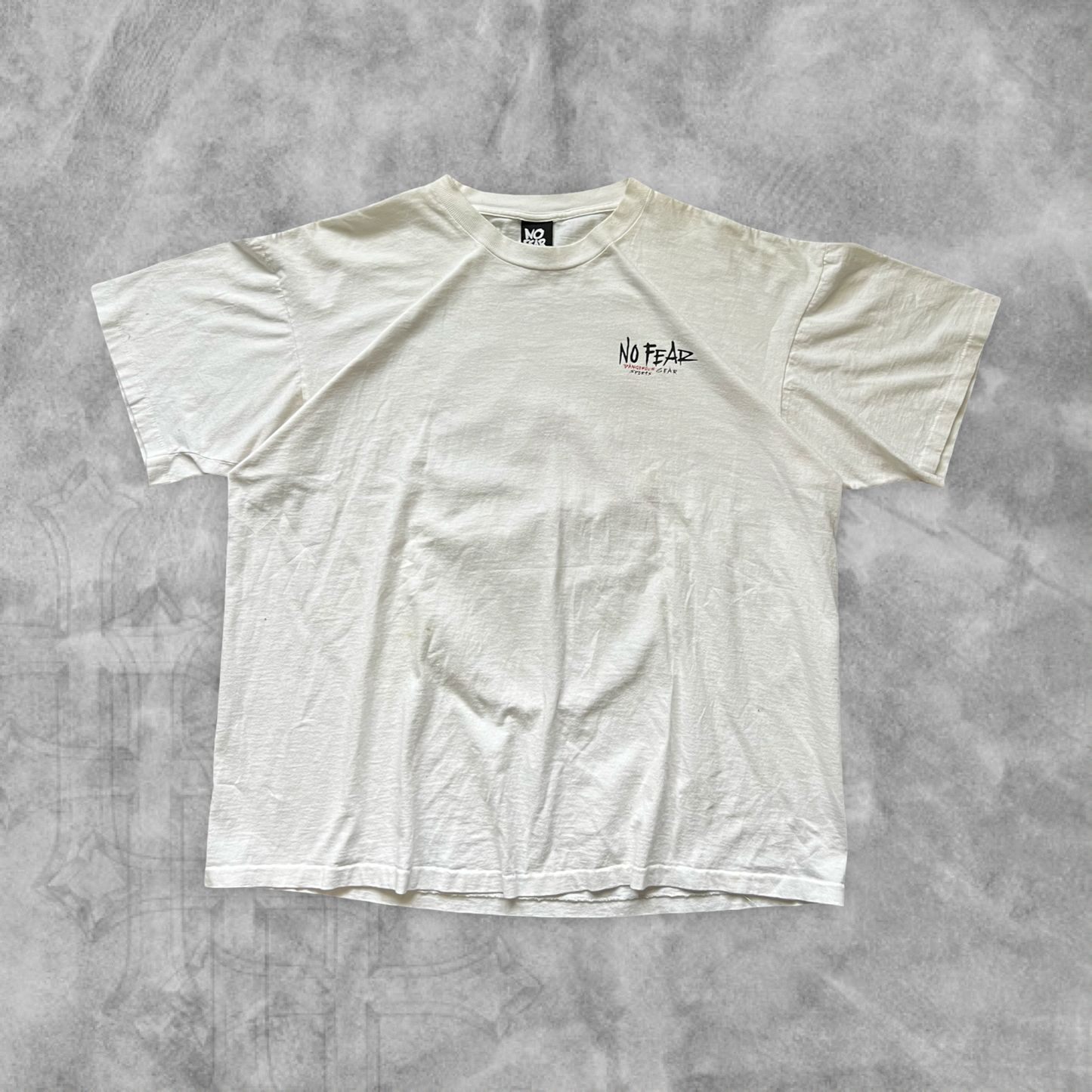 White No Fear Dangerous Sportswear Shirt 1990s (XL)