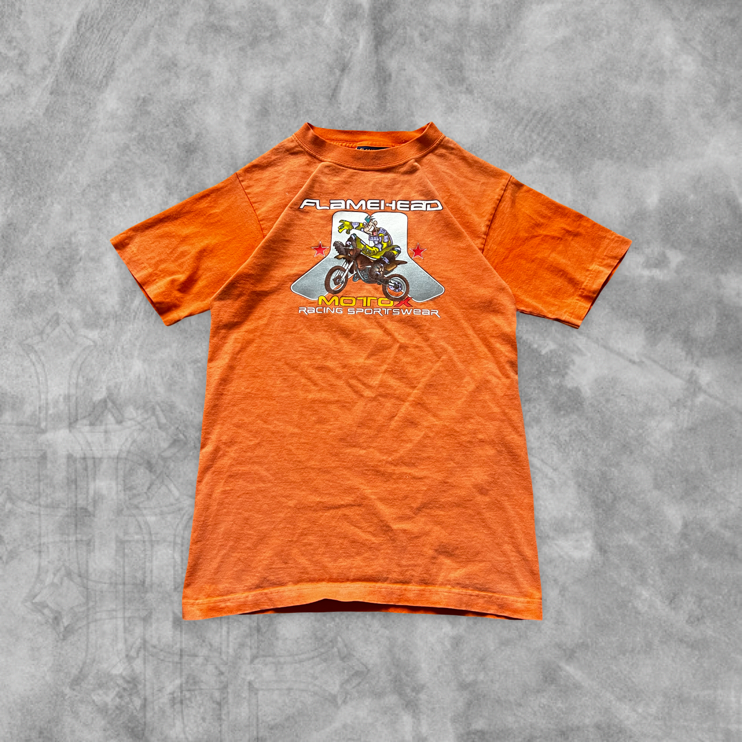 Burnt Orange Jnco Flame Head Shirt 1999 (S)