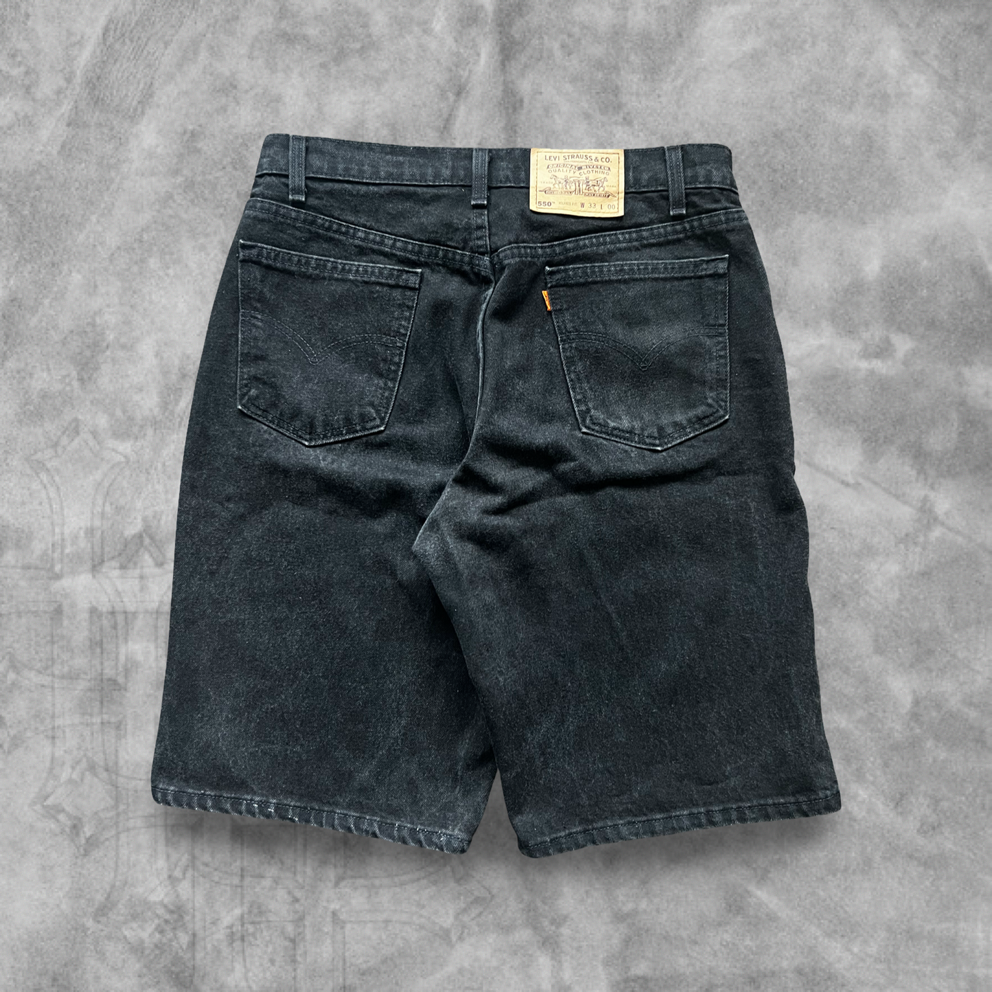 Black Denim Levi 550 Shorts 1992 (33)