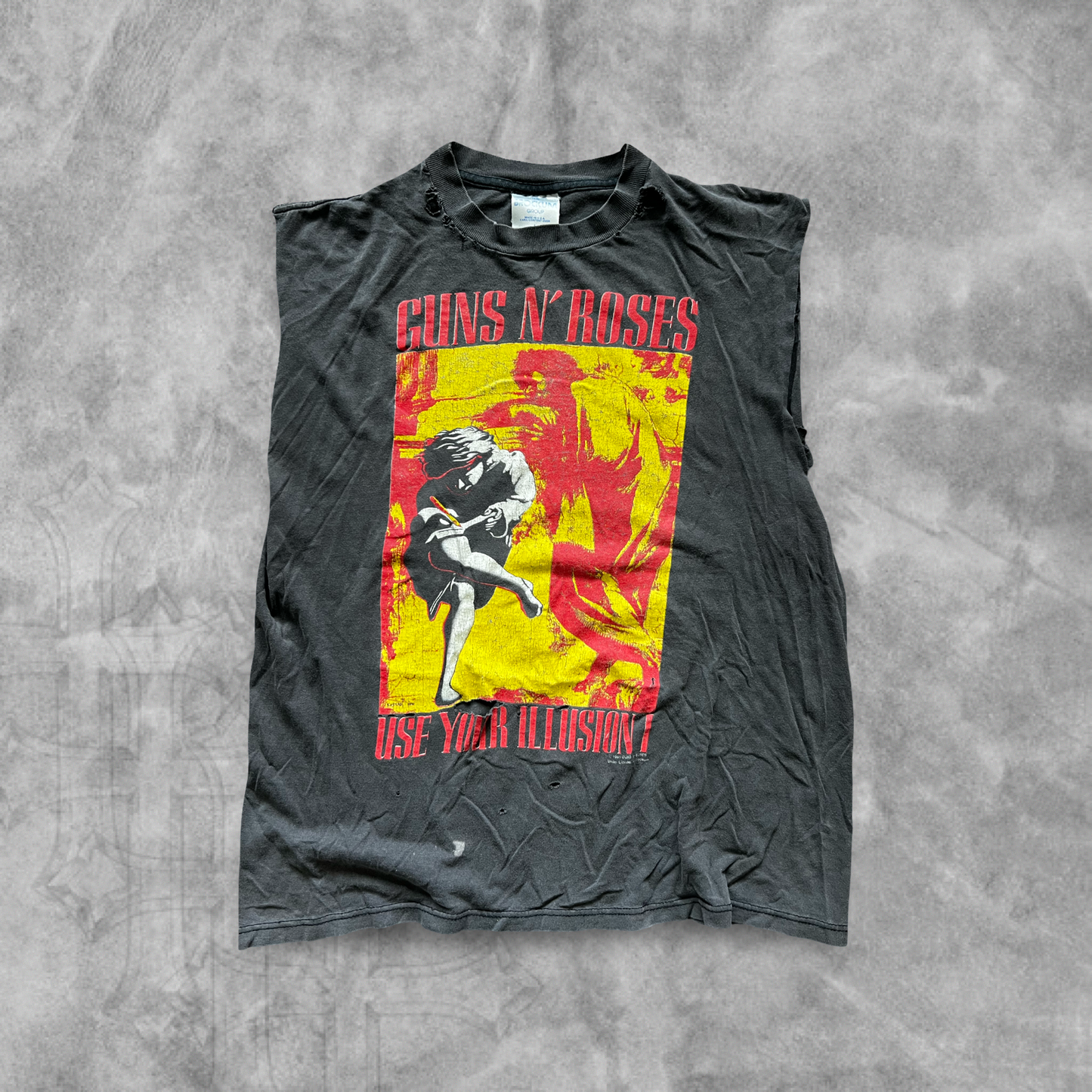 Faded Black Guns & Roses Cut Off Shirt 1992 (L)