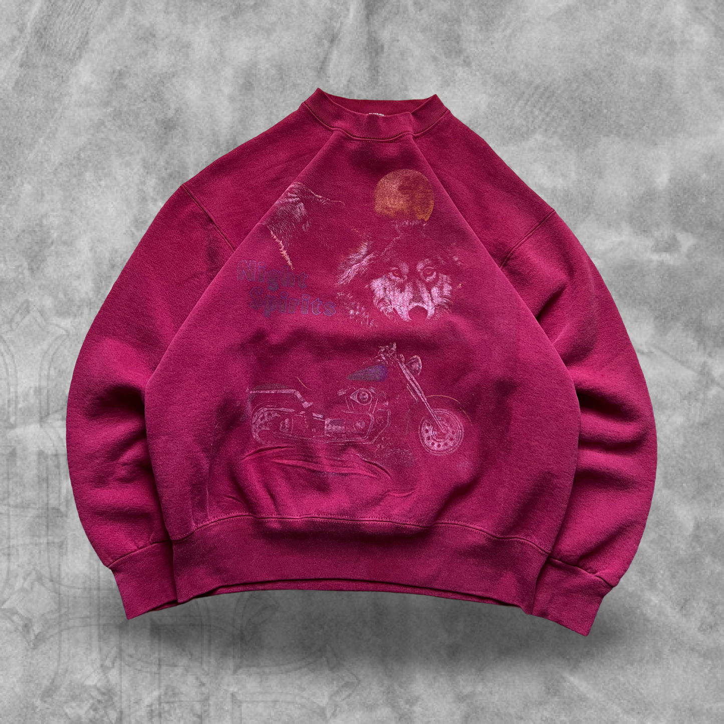 Faded Maroon Night Spirt Sweatshirt 1990s (L)