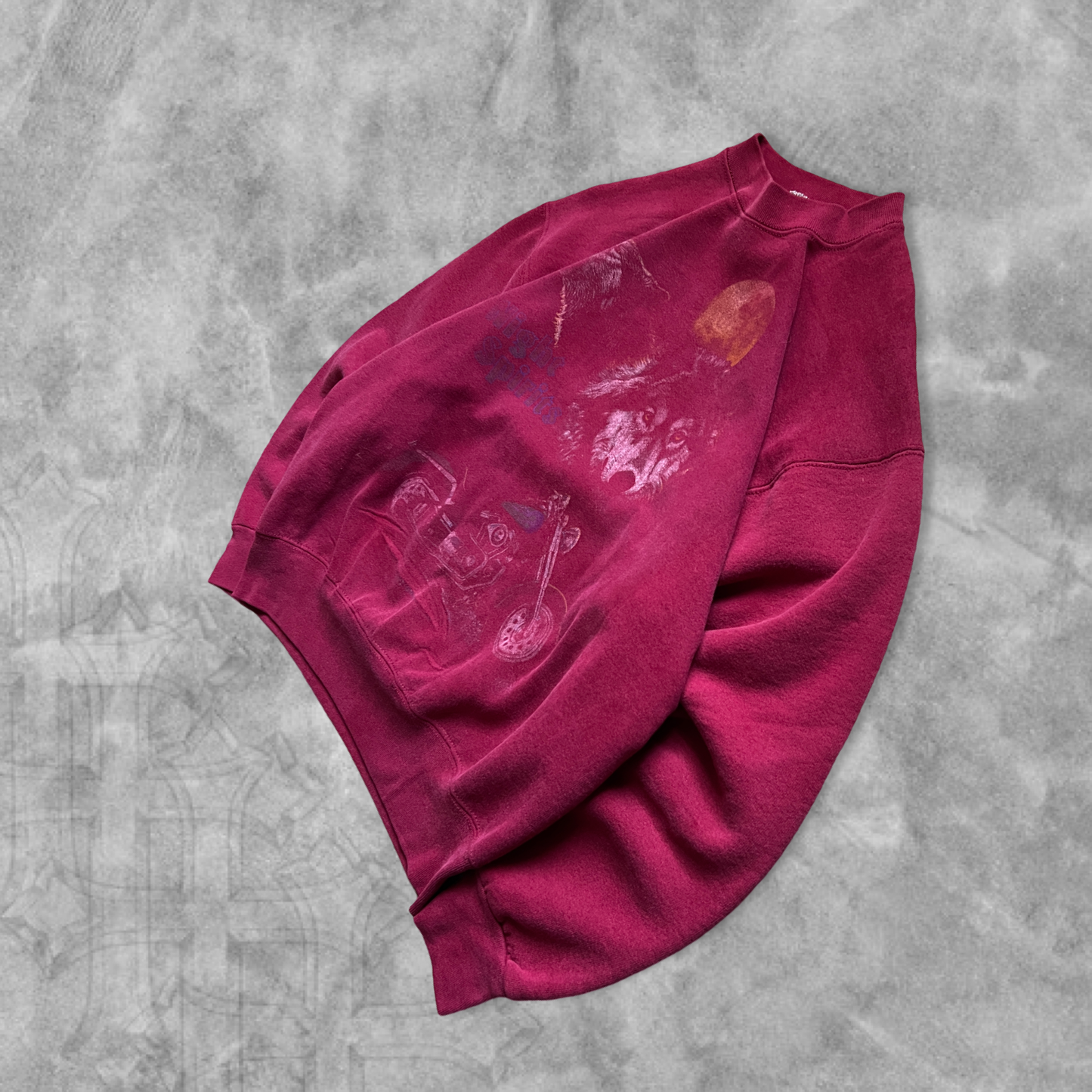 Faded Maroon Night Spirt Sweatshirt 1990s (L)
