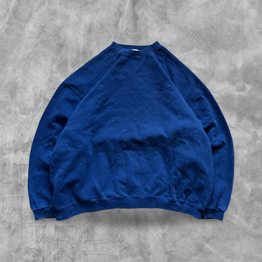 Navy Blue Nike Tonal Sweatshirt 1990s (M)