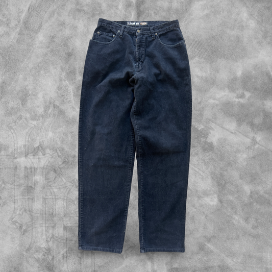 Black Industrial Rags Corduroy Pants 1990s (32x31)