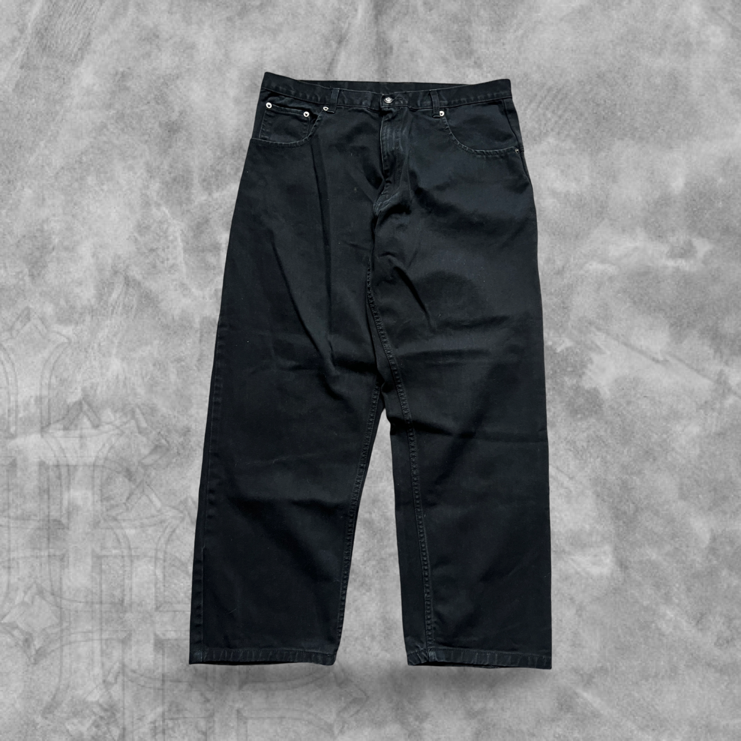 Black Denim Joker Baggy Jeans 2000s (38x30)