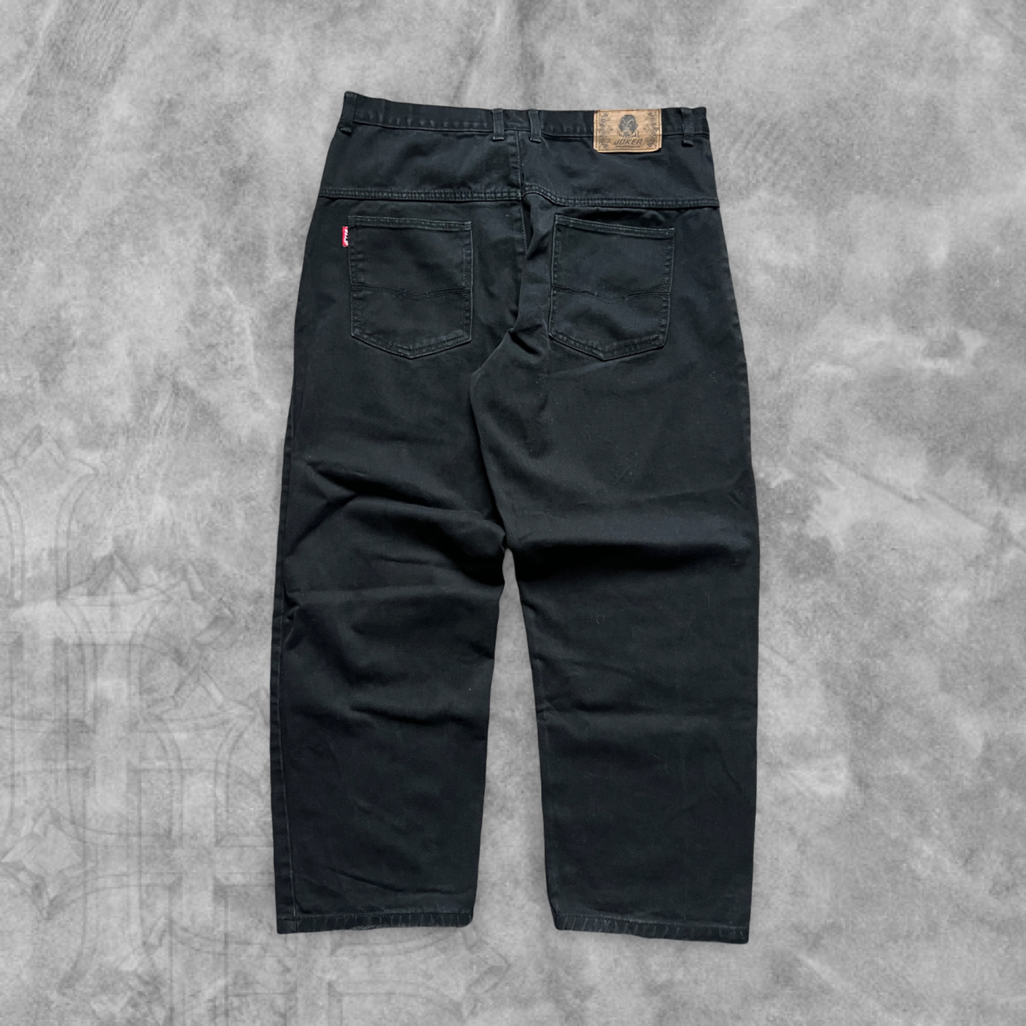 Black Denim Joker Baggy Jeans 2000s (38x30)