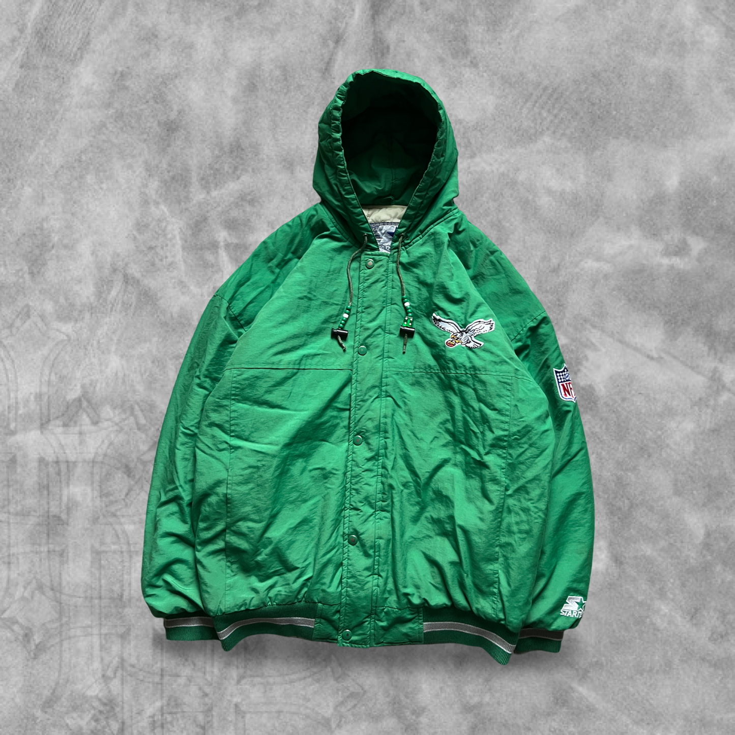 Kelly Green Philadelphia Eagles Starter Hooded Jacket 1990s (L)