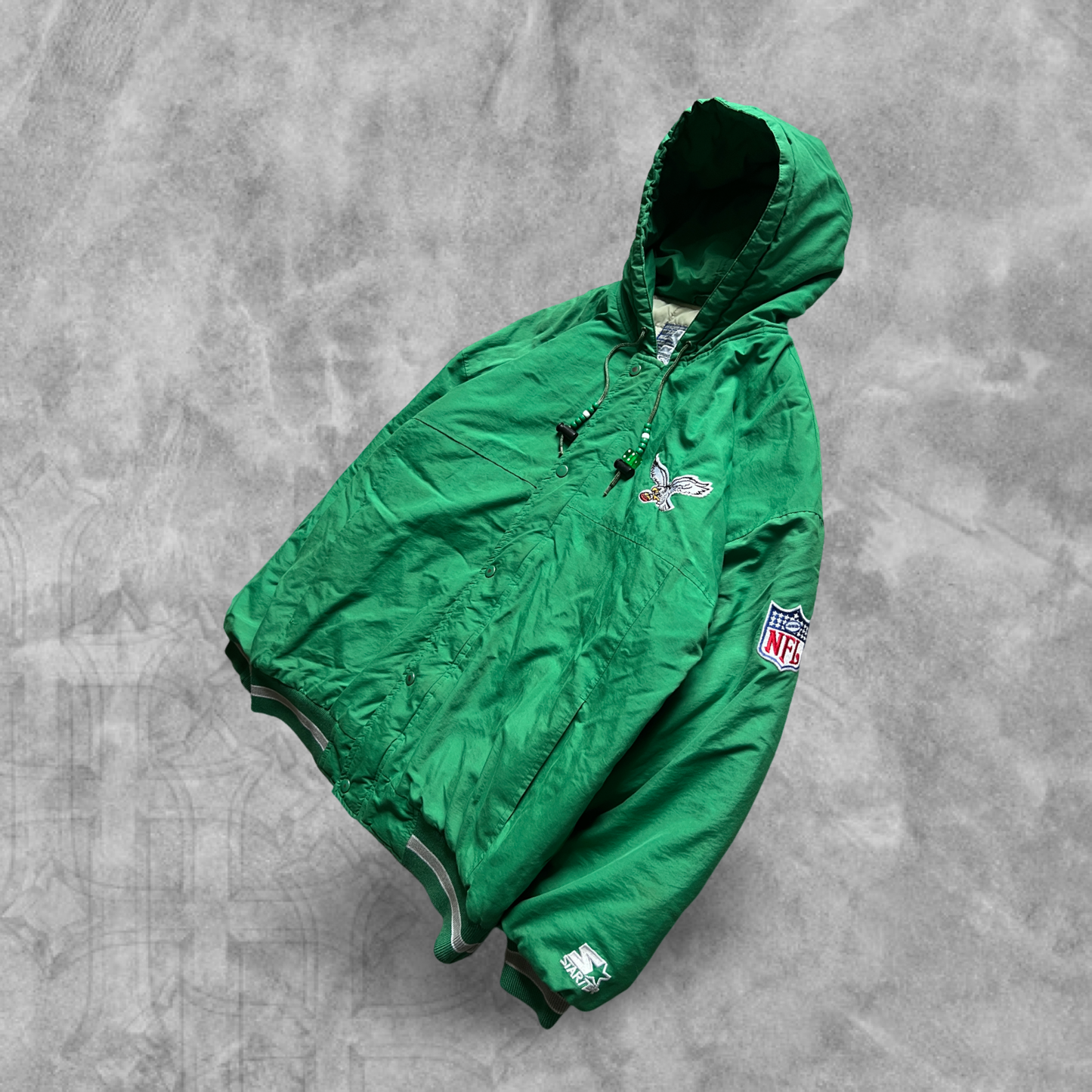 Kelly Green Philadelphia Eagles Starter Hooded Jacket 1990s (L)
