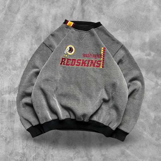 Pinstripe Gray Washington Redskins Sweatshirt 1990s (L)