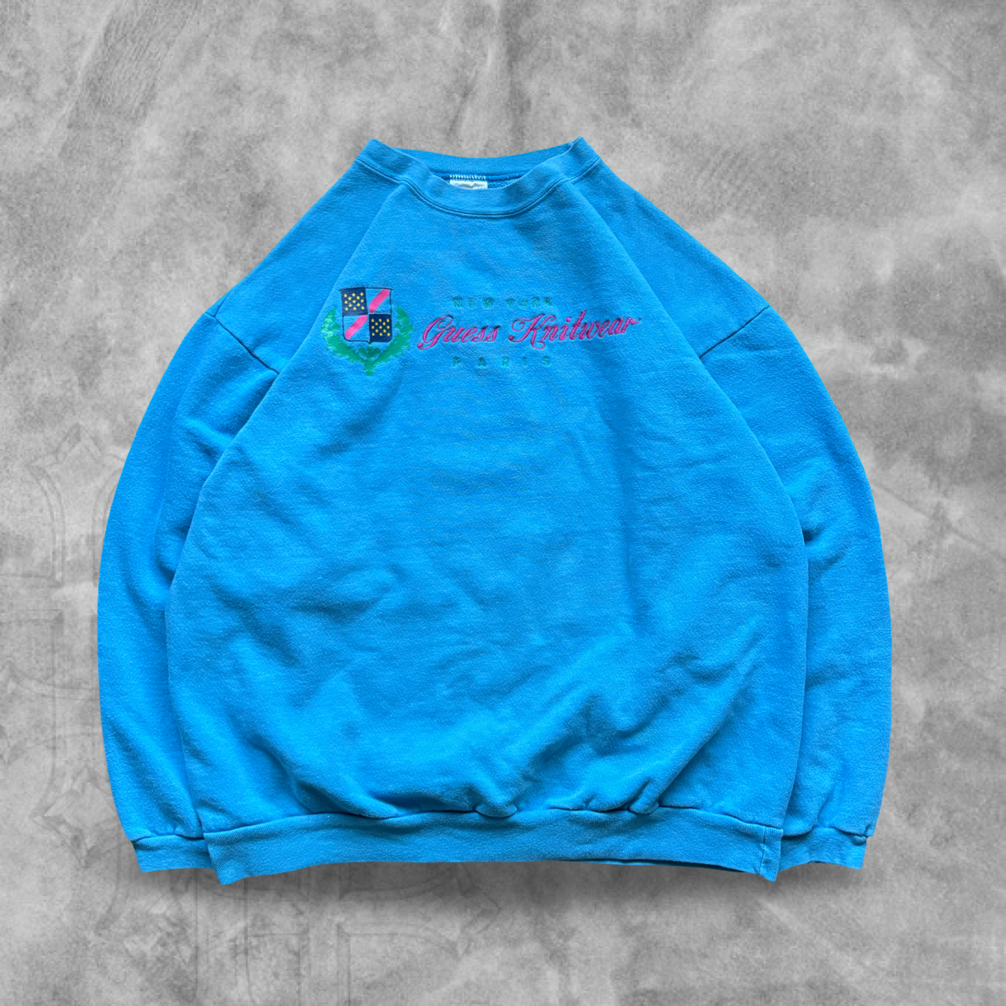 Baby Blue Guess Knitwear Sweatshirt 1990s (M)