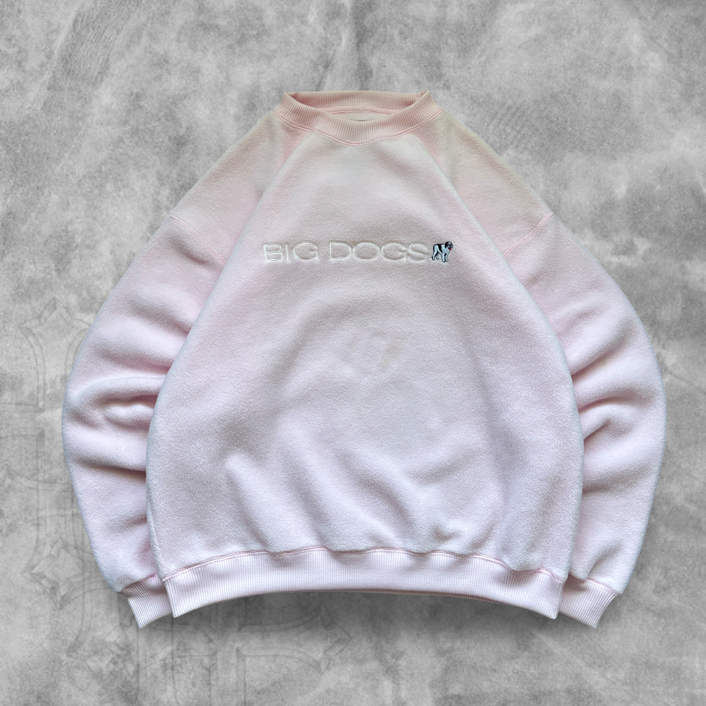 Pink Big Dogs Fleece Sweatshirt 1990s (M)