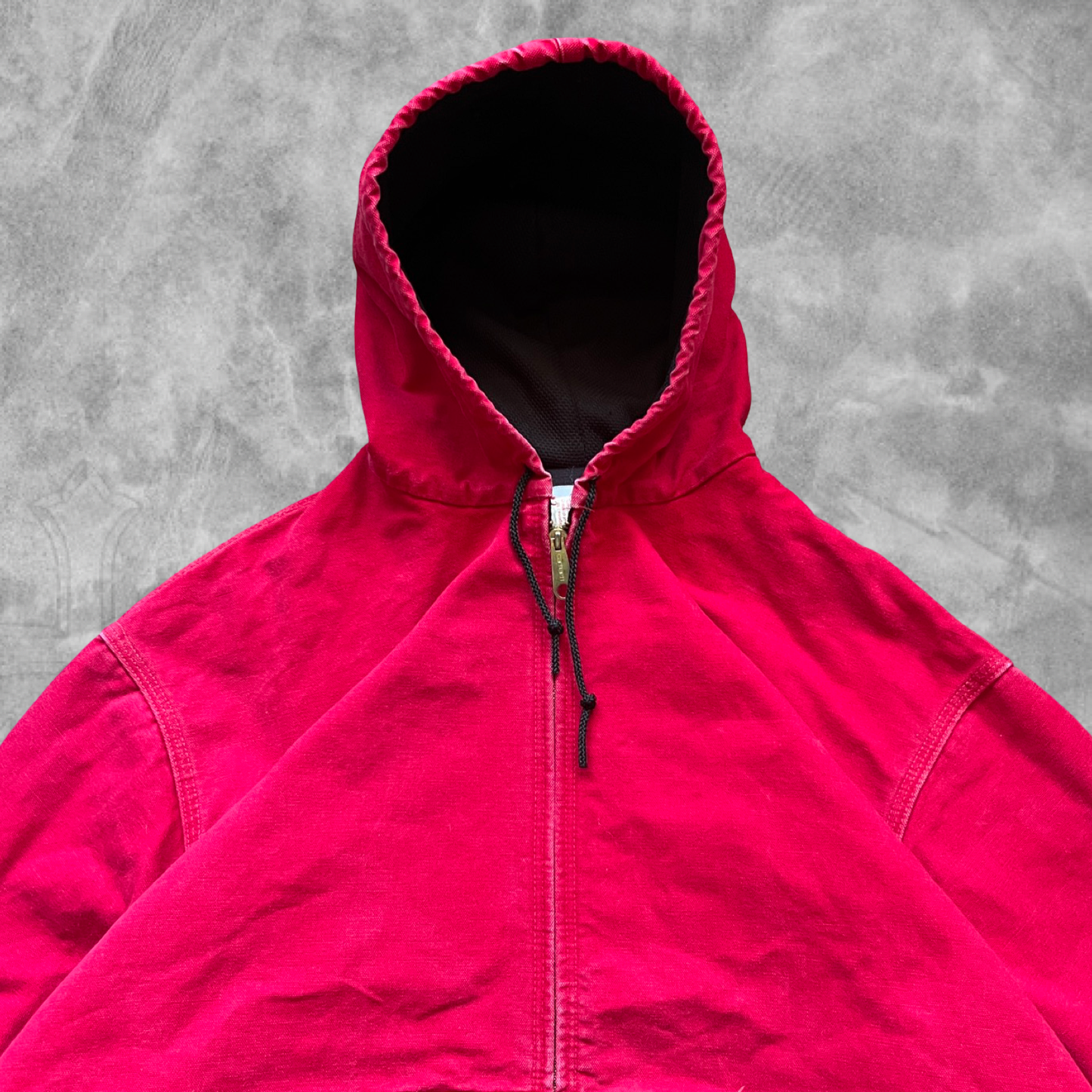 Cherry Red Carhartt Hooded Jacket 1990s (XL)