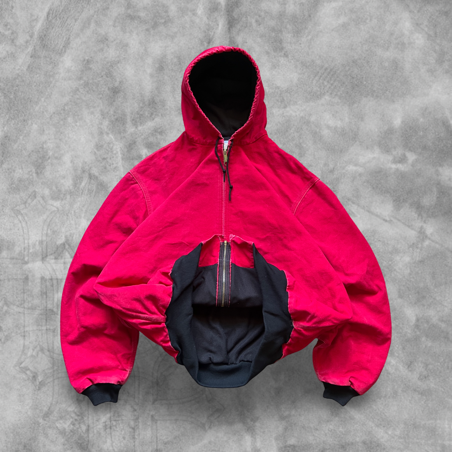 Cherry Red Carhartt Hooded Jacket 1990s (XL)