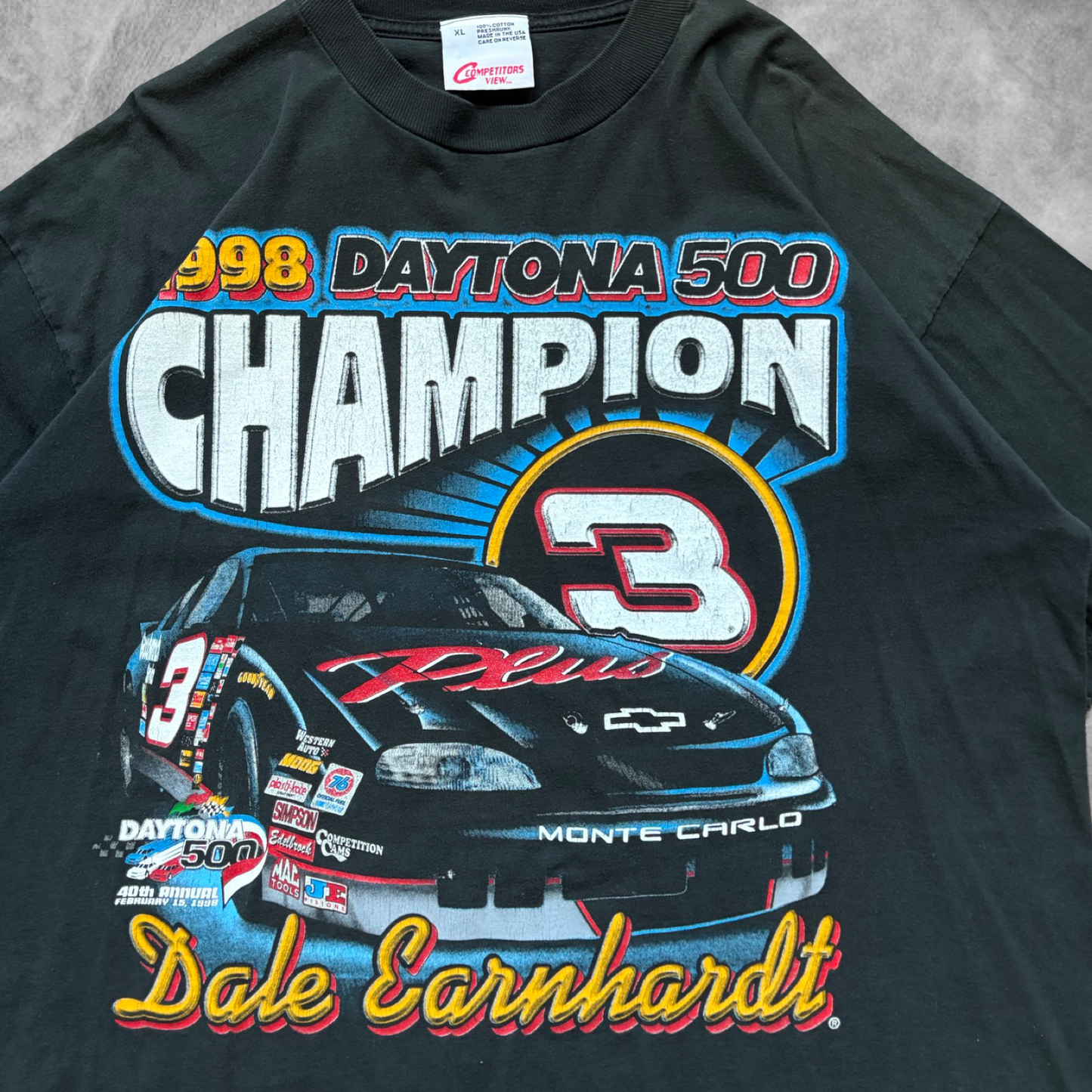 Black Dale Earnhardt Daytona 500 Shirt 1990s (XL)